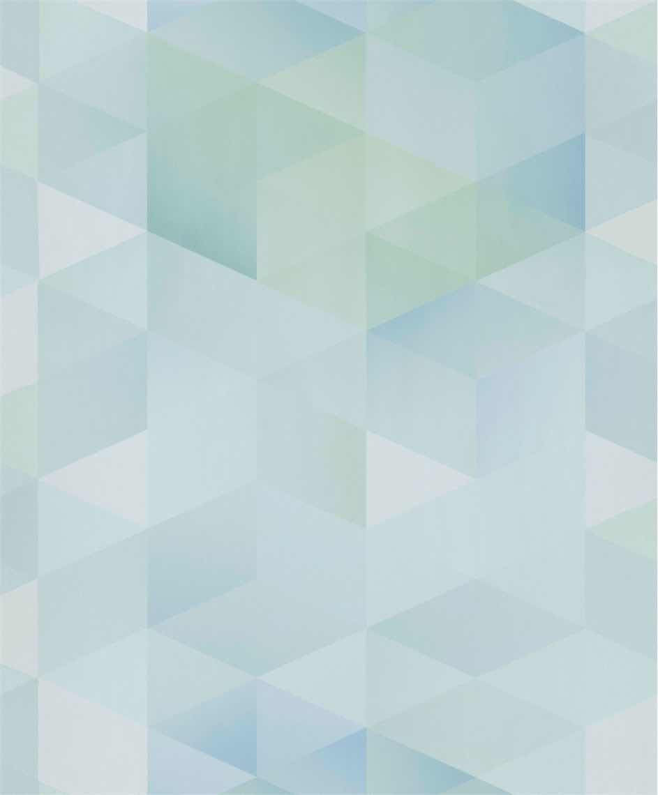 Stylish Blue Geometric Trio Pattern Wallpaper Design R5445