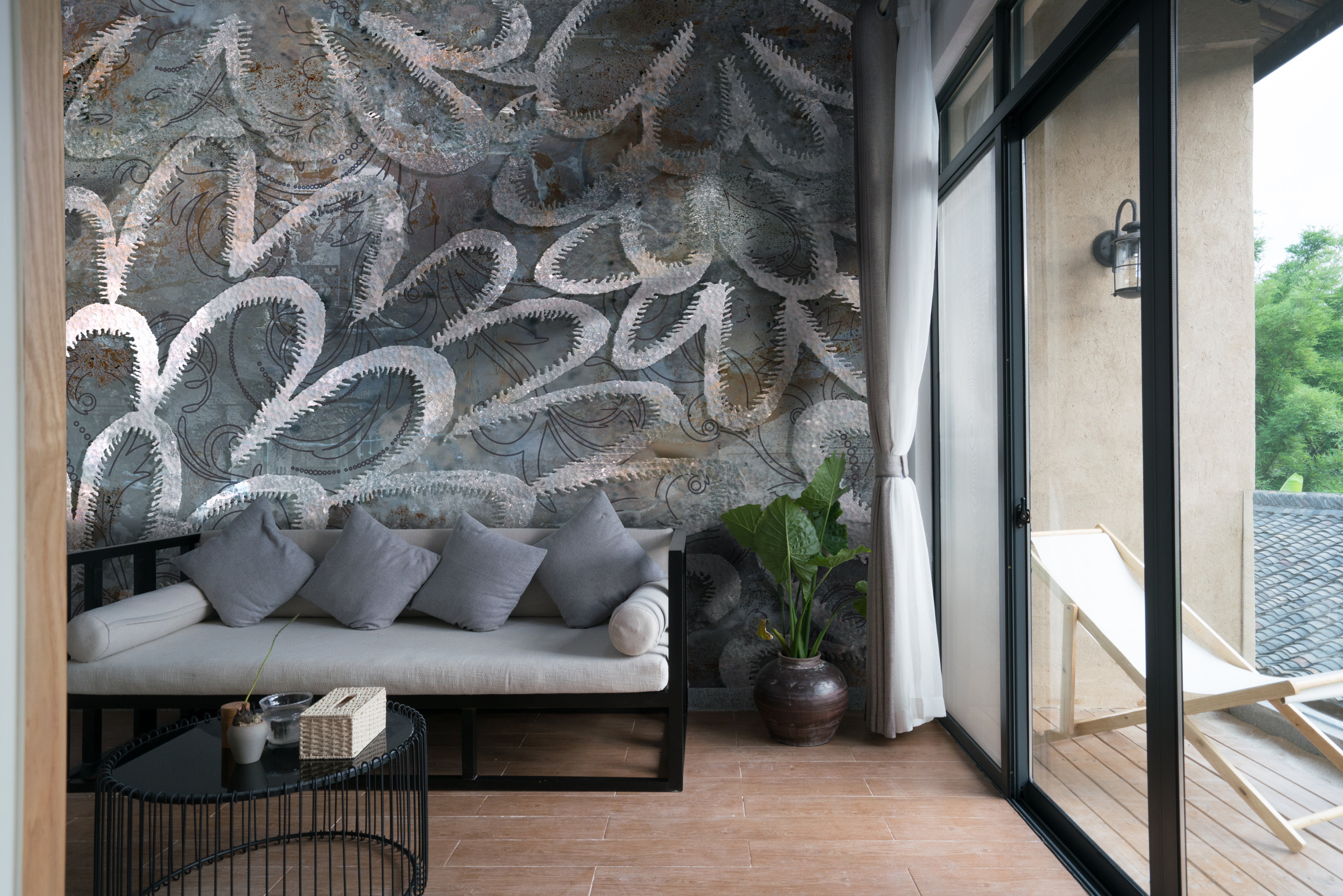 Stylish Gray Metallic Decorative Mural Wallpaper for Modern Interiors