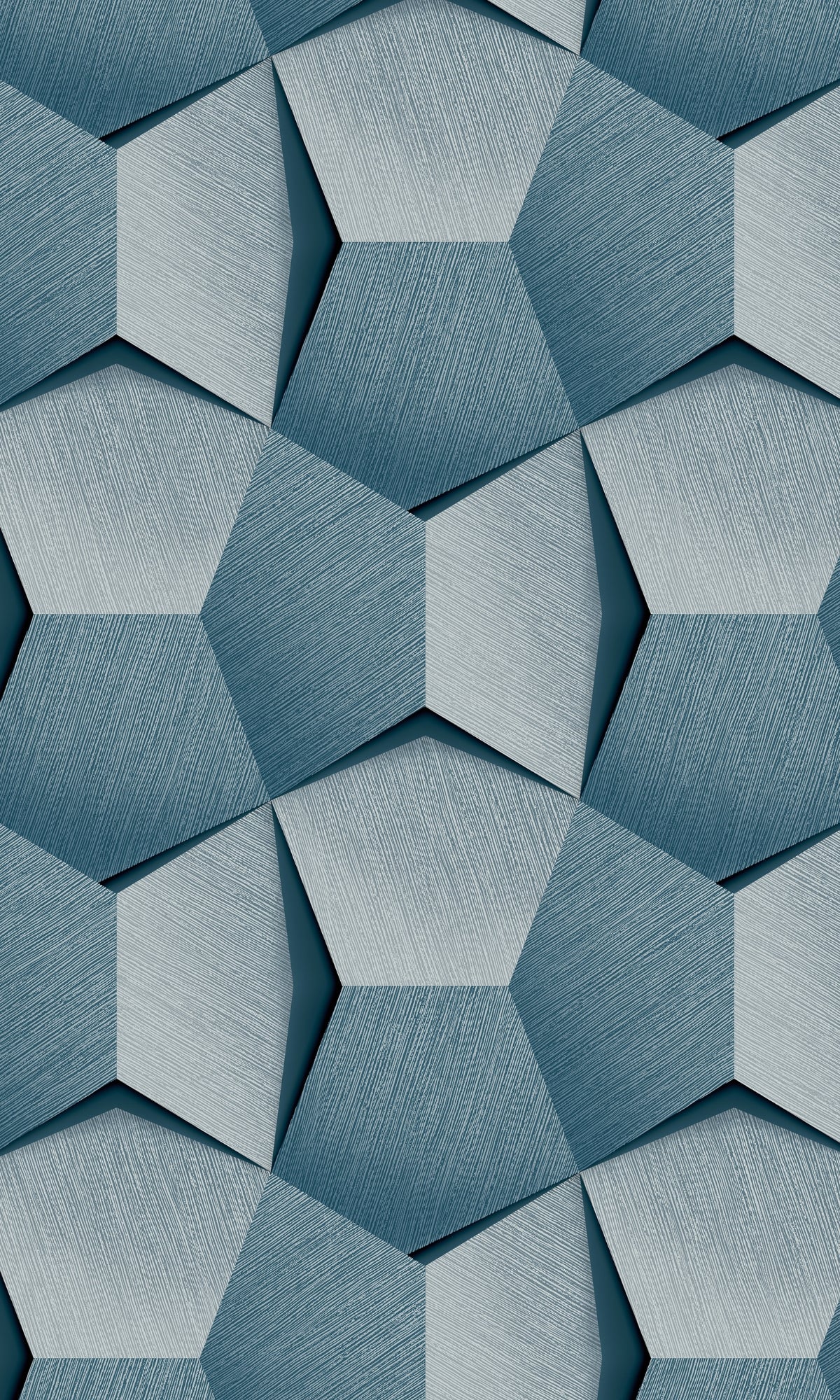 Stylish Blue Geometric Wallpaper Resembling Stacked Rocks - Model R7991