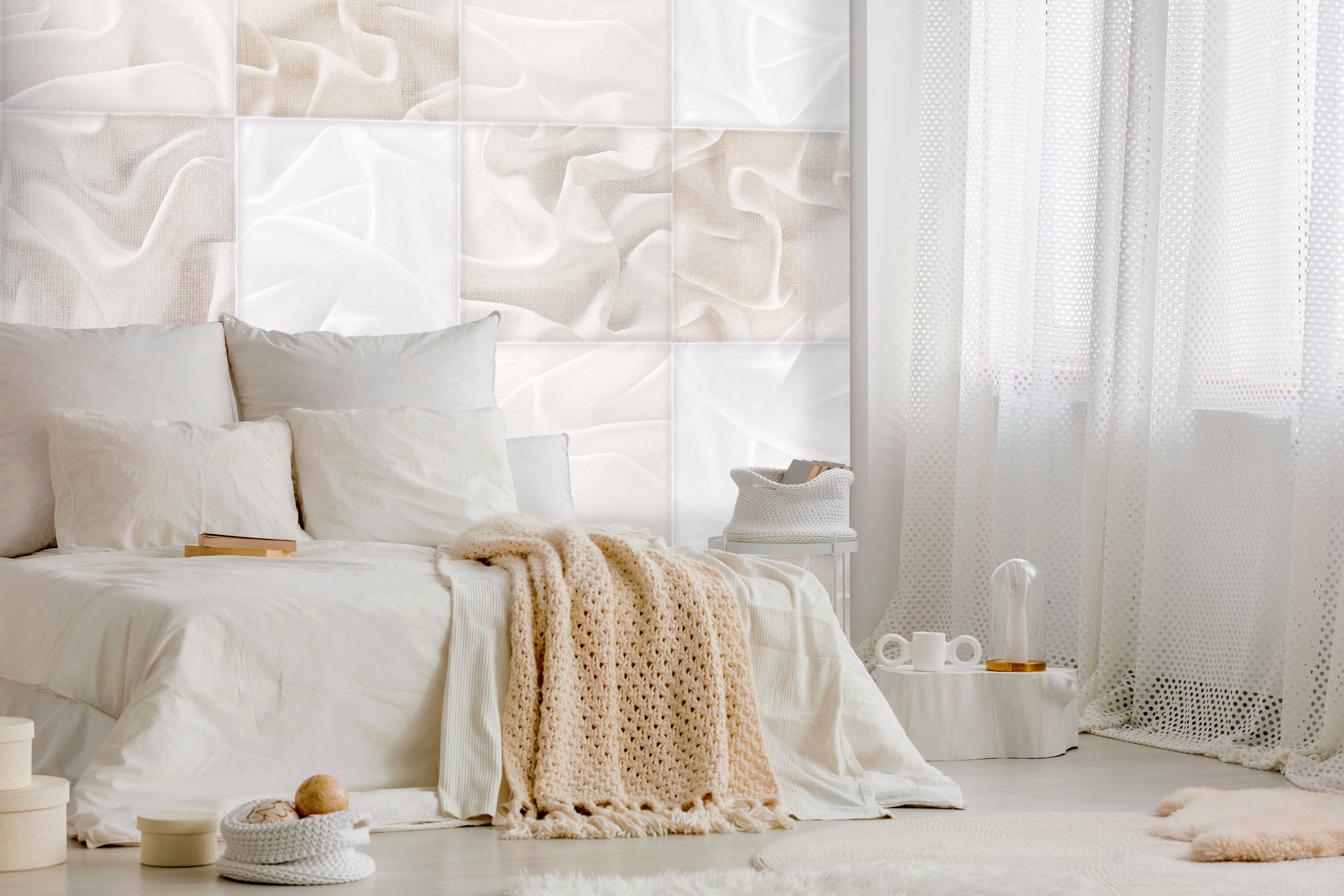 Neutral Abstract Decorative Fabric Mural Wallcovering M1343 for Elegant Spaces