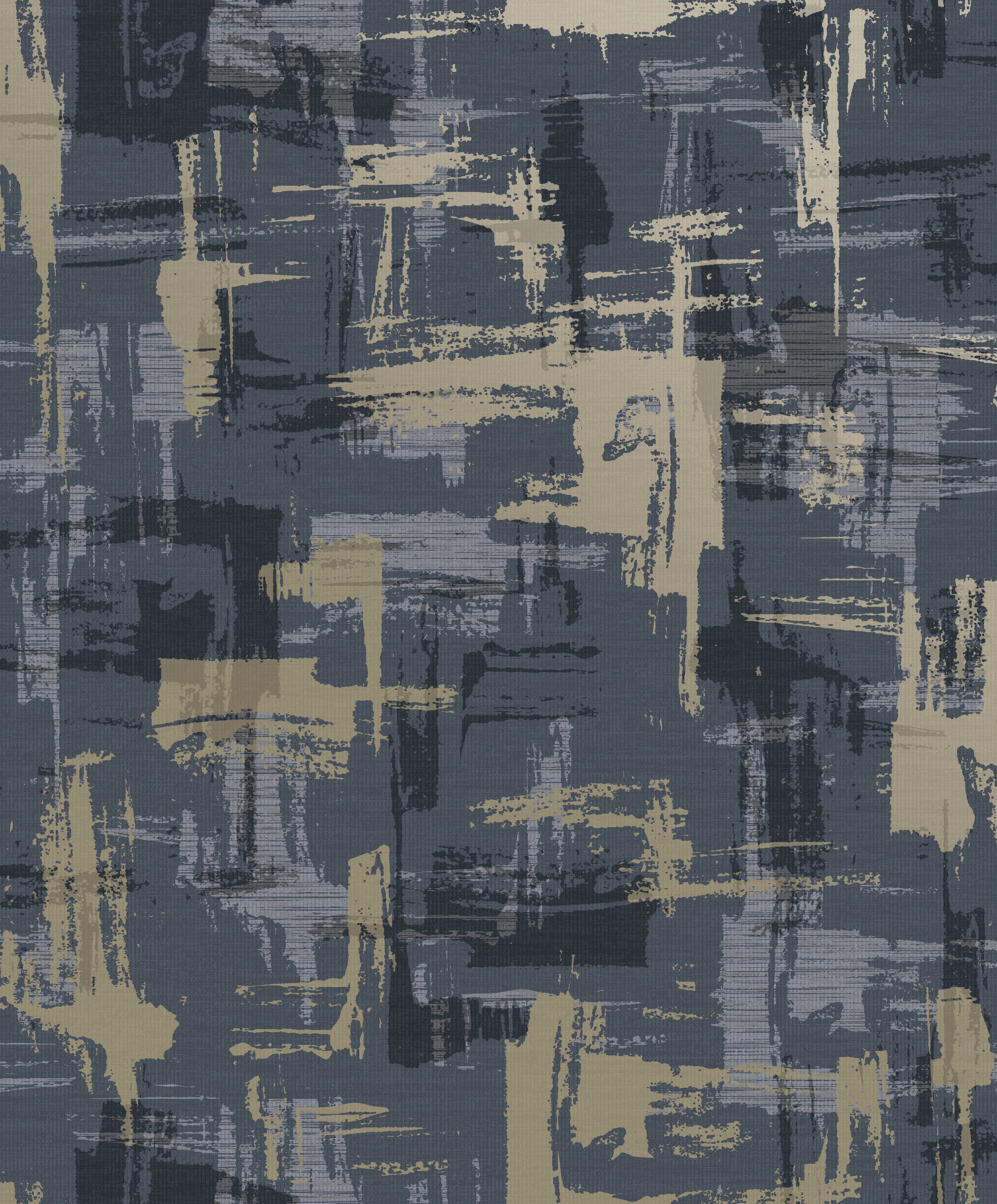 Navy Blue Vintage - Style Abstract Geometric Wall - Decor Wallpaper R8778