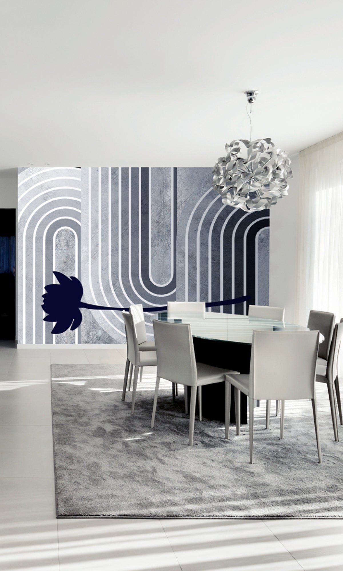 High - Quality Gray Minimalist Design Wall Mural Wallpaper M1352