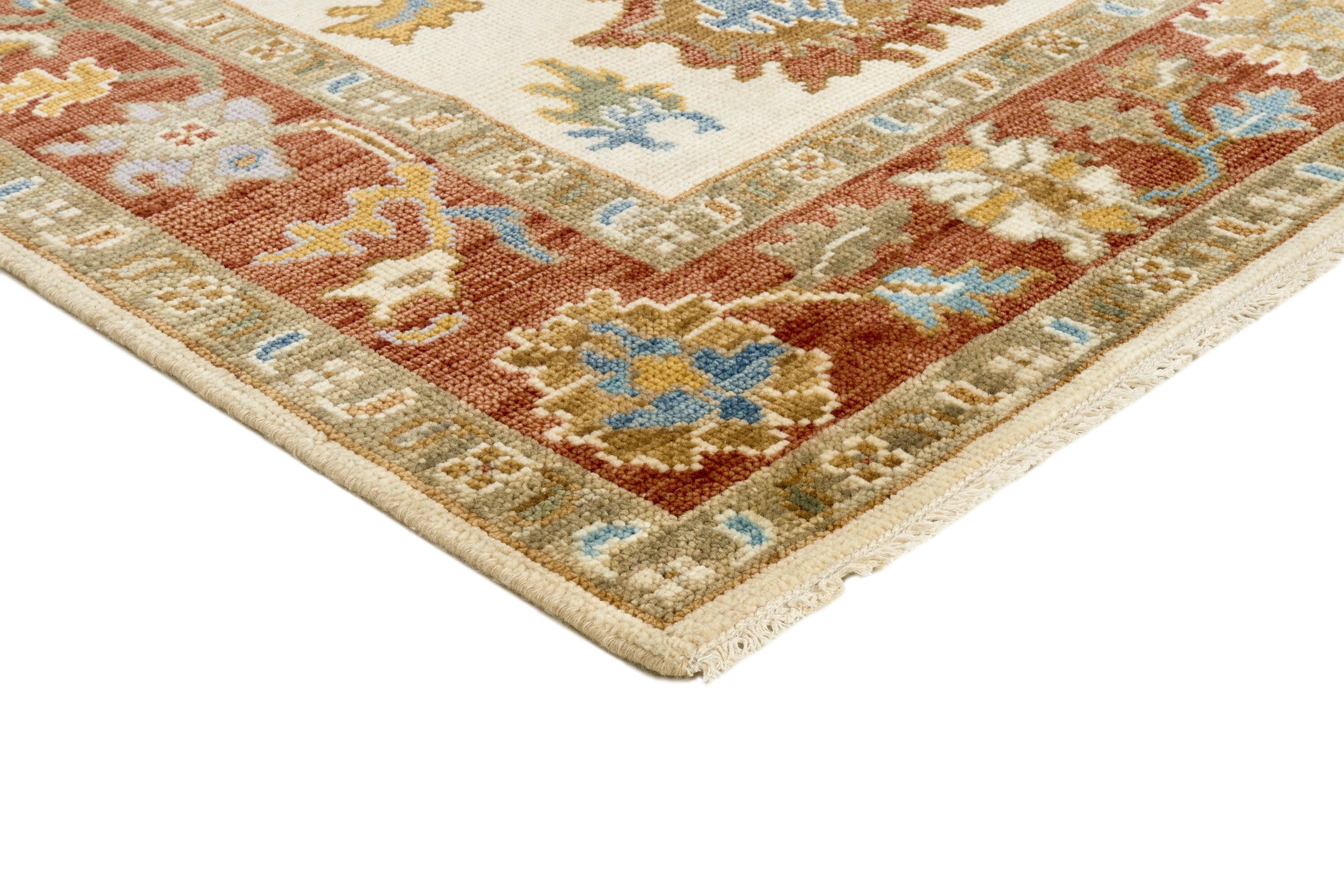 Authentic Hand - Knotted Turkish - Inspired Oushak Wool Area Rugs with Indian Craftsmanship, Measuring 300 cm x 400 cm