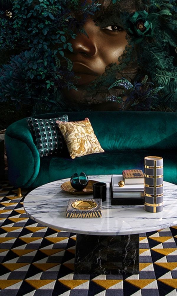 Exquisite Blue and Green Hued Forest Queen Wall Mural Wallpaper M1037