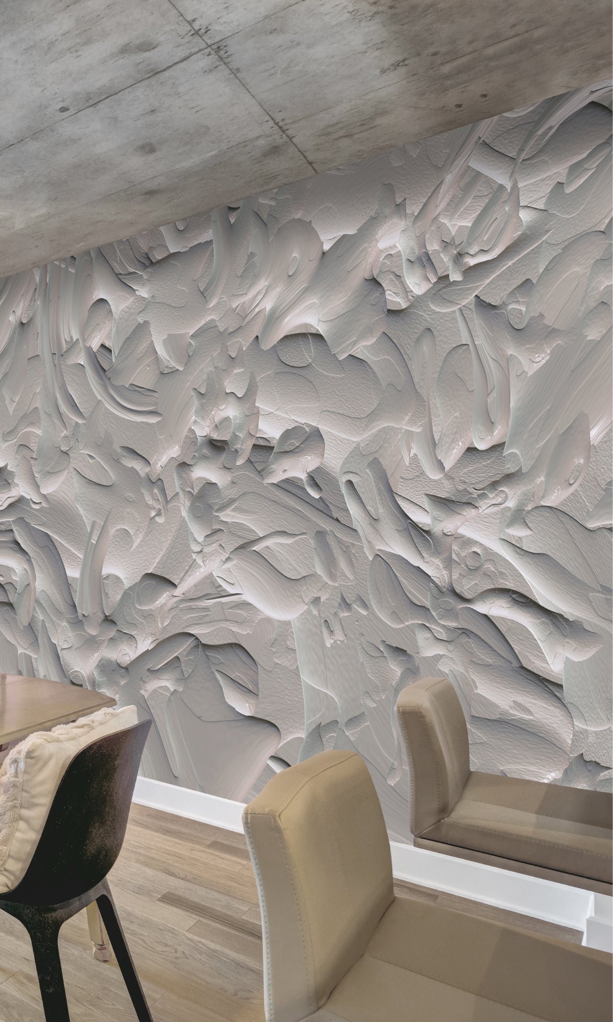Stylish Gray Rough - Textured Plastering Look Mural Wallpaper M1378