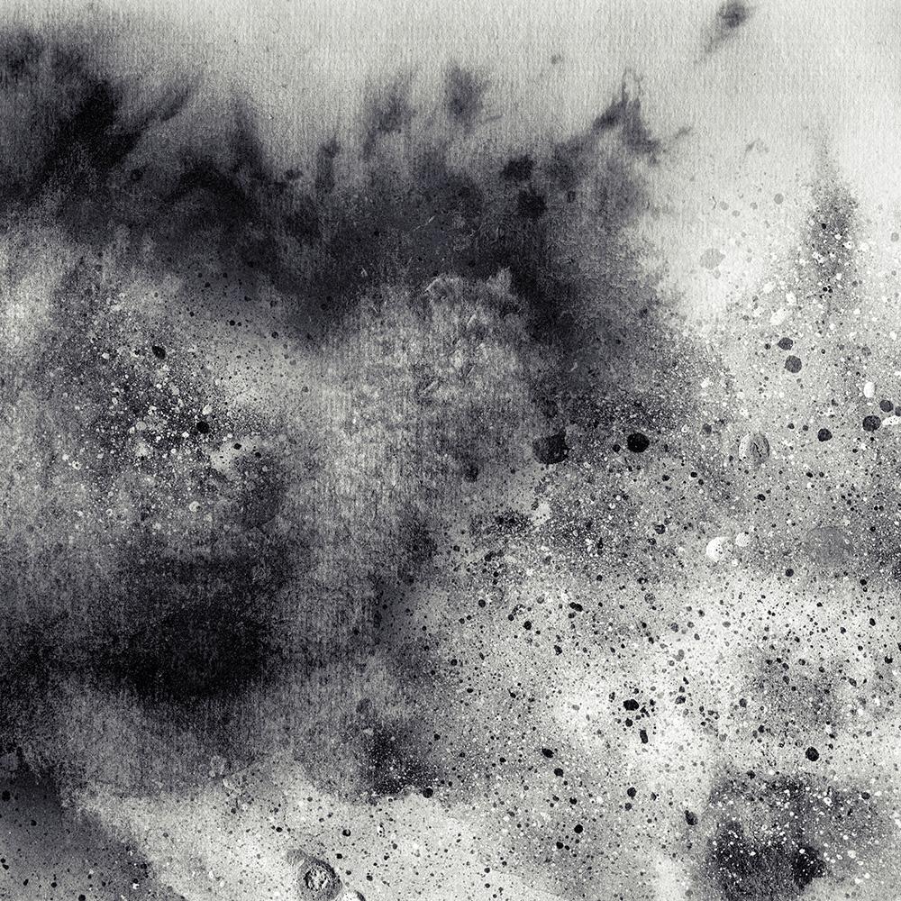Black and Gray Speckled Abstract Brushstrokes Wall Decor Wallpaper Mural M9261