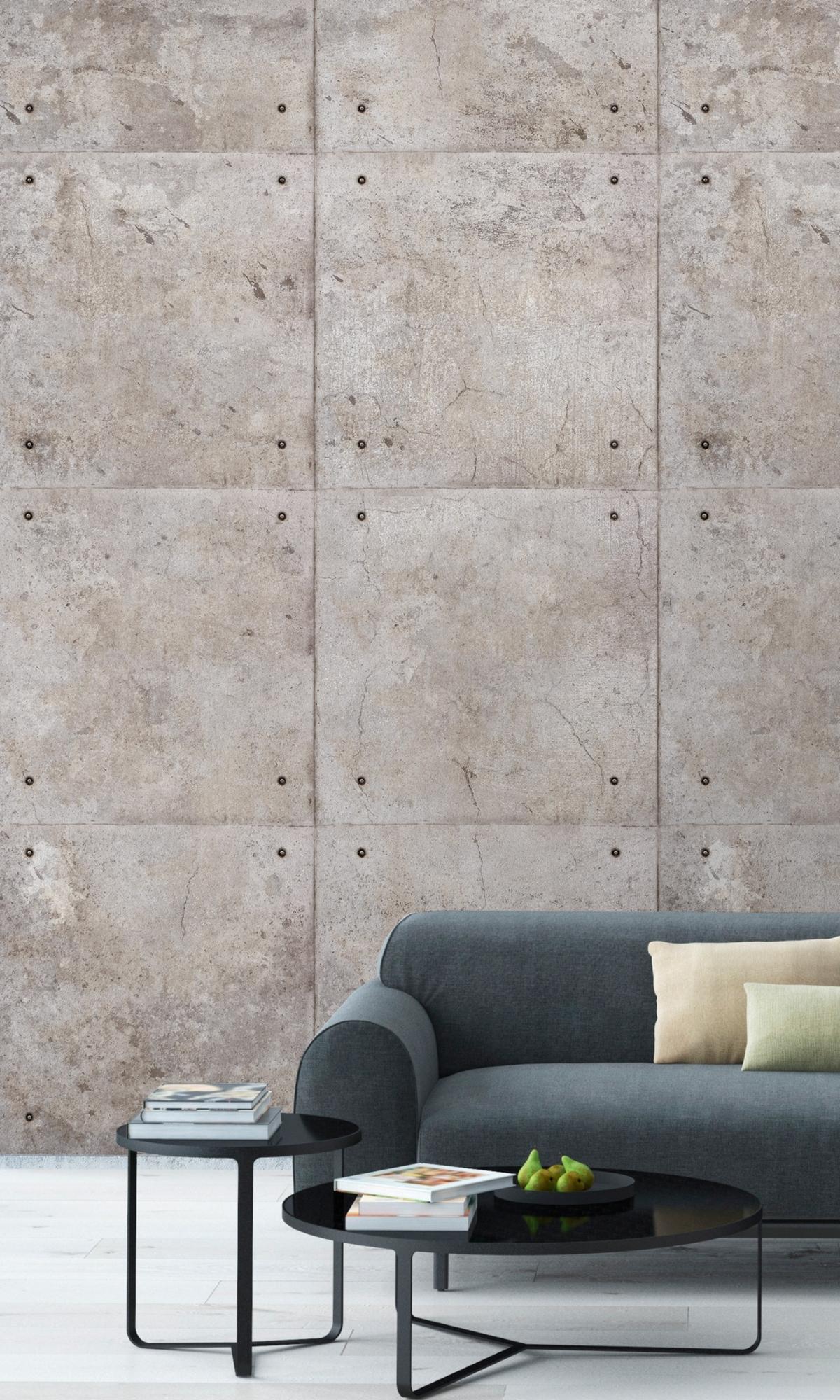 Digital Wallpaper for Grey Concrete Tiles - RM2017