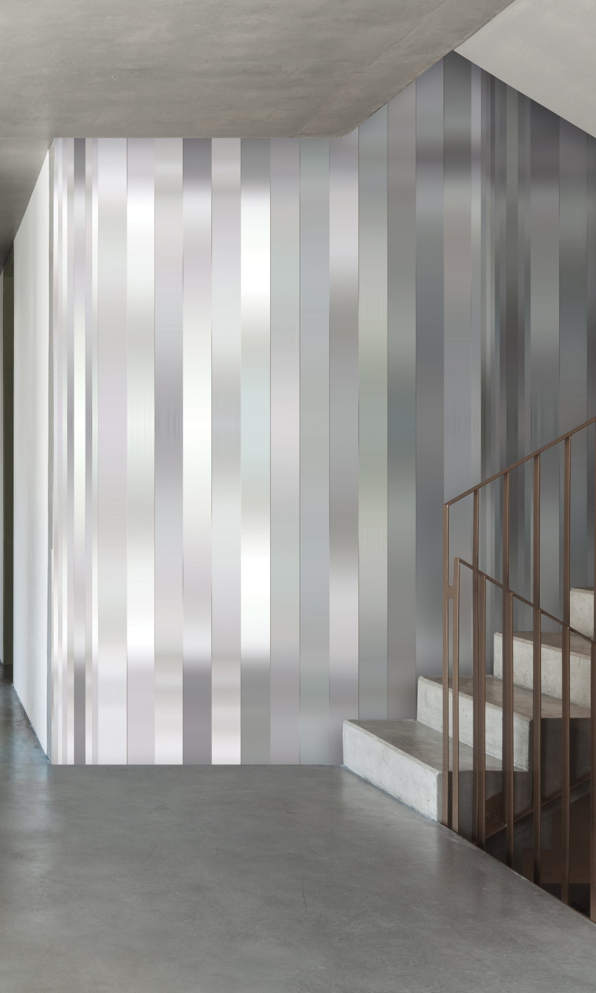 Exquisite Neutral and Gray Vertical Lines and Stripes Decorative Mural Wallpaper M1325