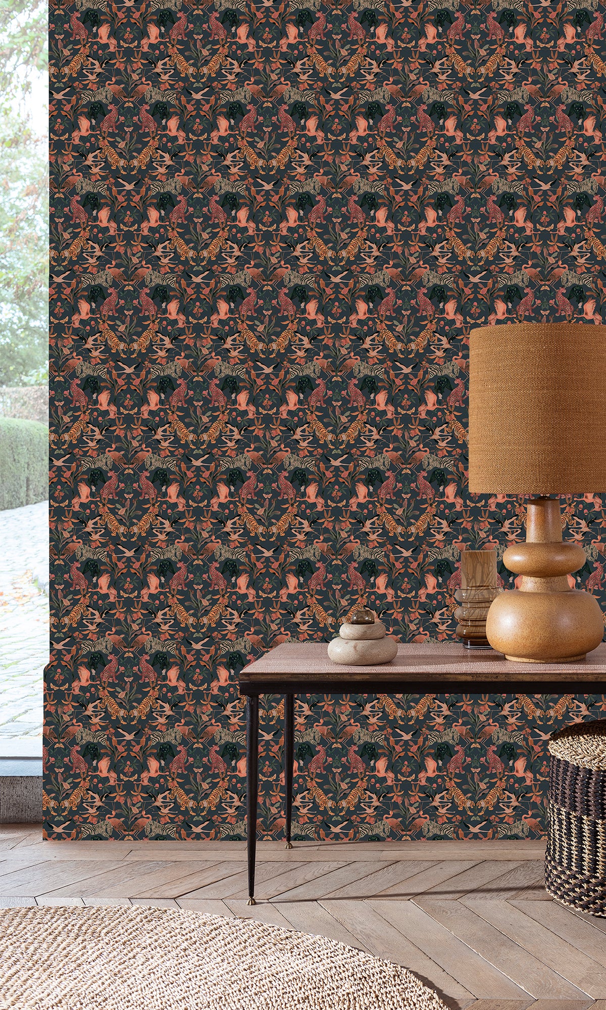 Heron Green Exquisite Magic Animals Botanical Wallpaper RM9019