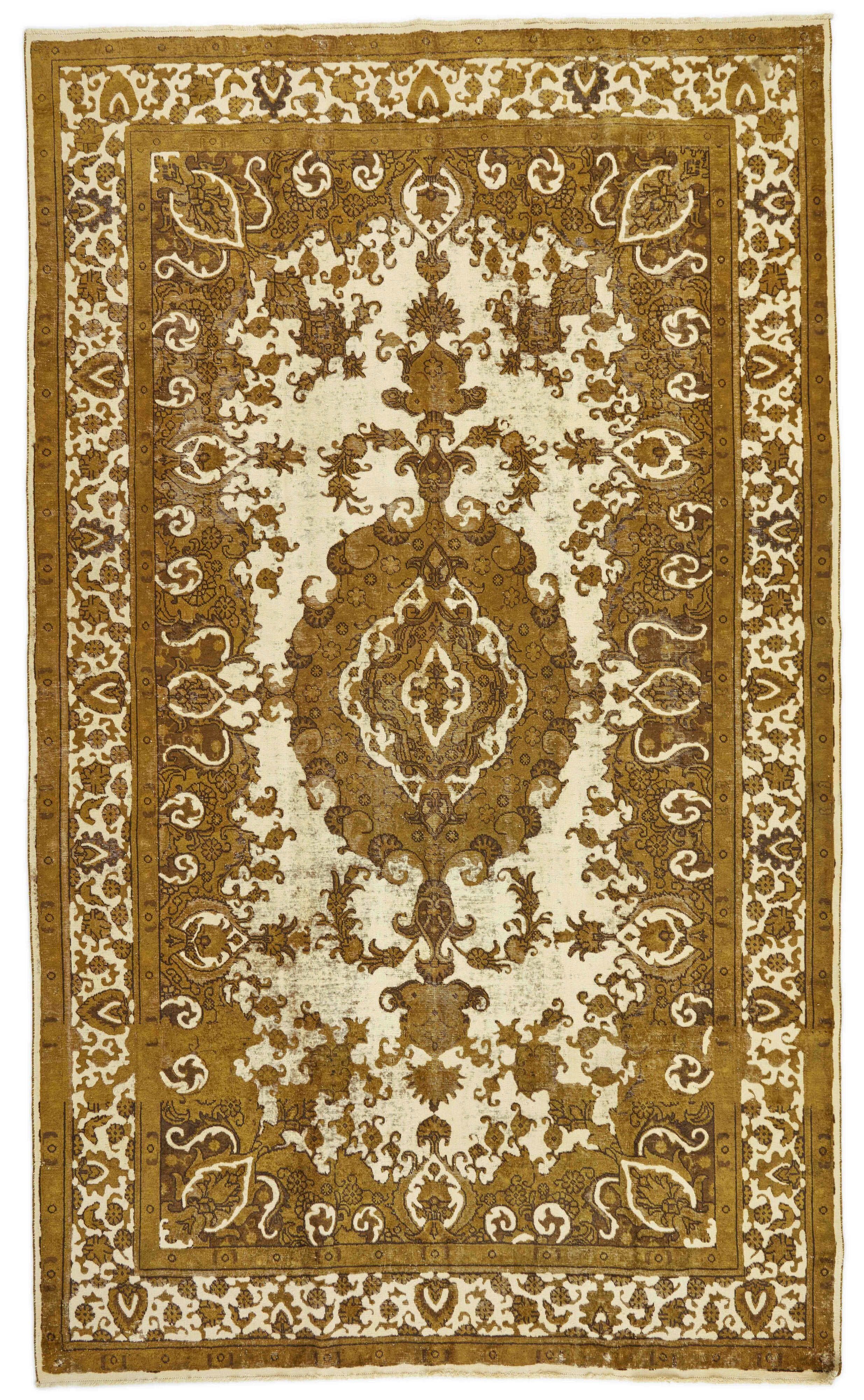 Antique Persian Hand - Knotted Vintage Royal Collection Rugs with Stonewashed and Recoloured Finishes, Measuring 293 cm x 488 cm