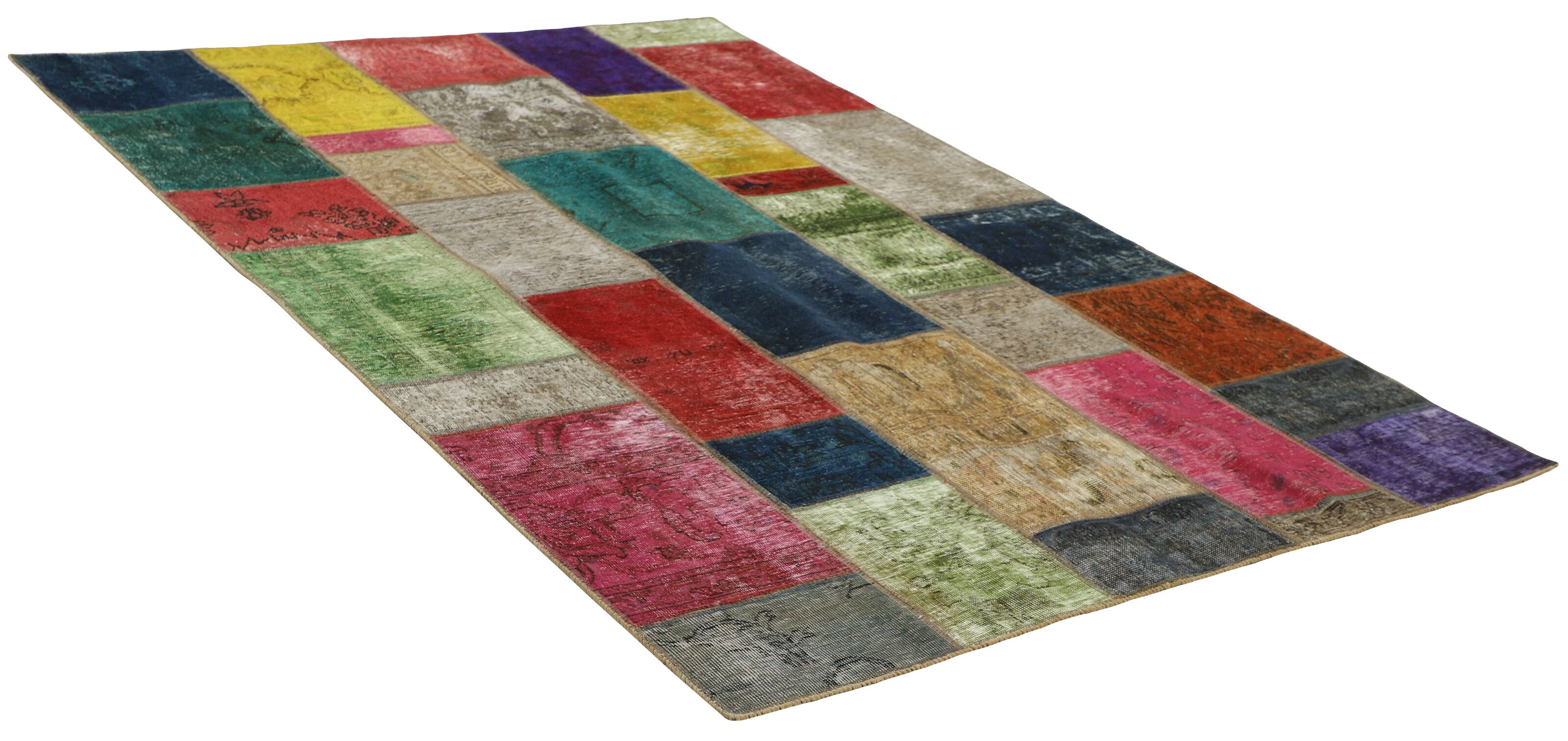 Antique Persian Handmade Vintage Royal Patchwork Area Rugs - 168 cm x 245 cm