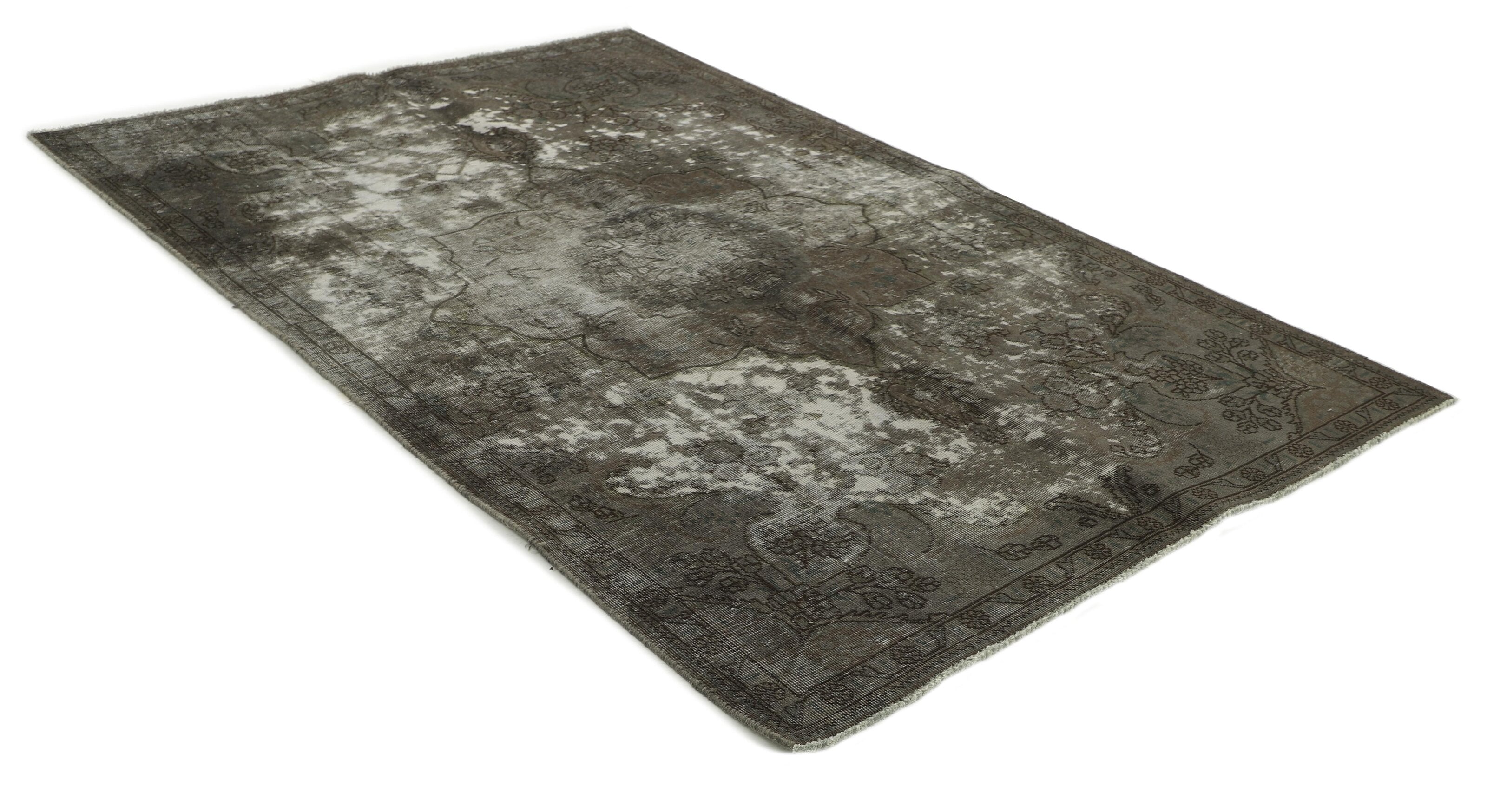 Vintage Royal Collection: Large-Sized Antique Persian Hand-Knotted Floor Rugs with Stonewashed and Recolored Finishes, Measuring 159 cm x 244 cm