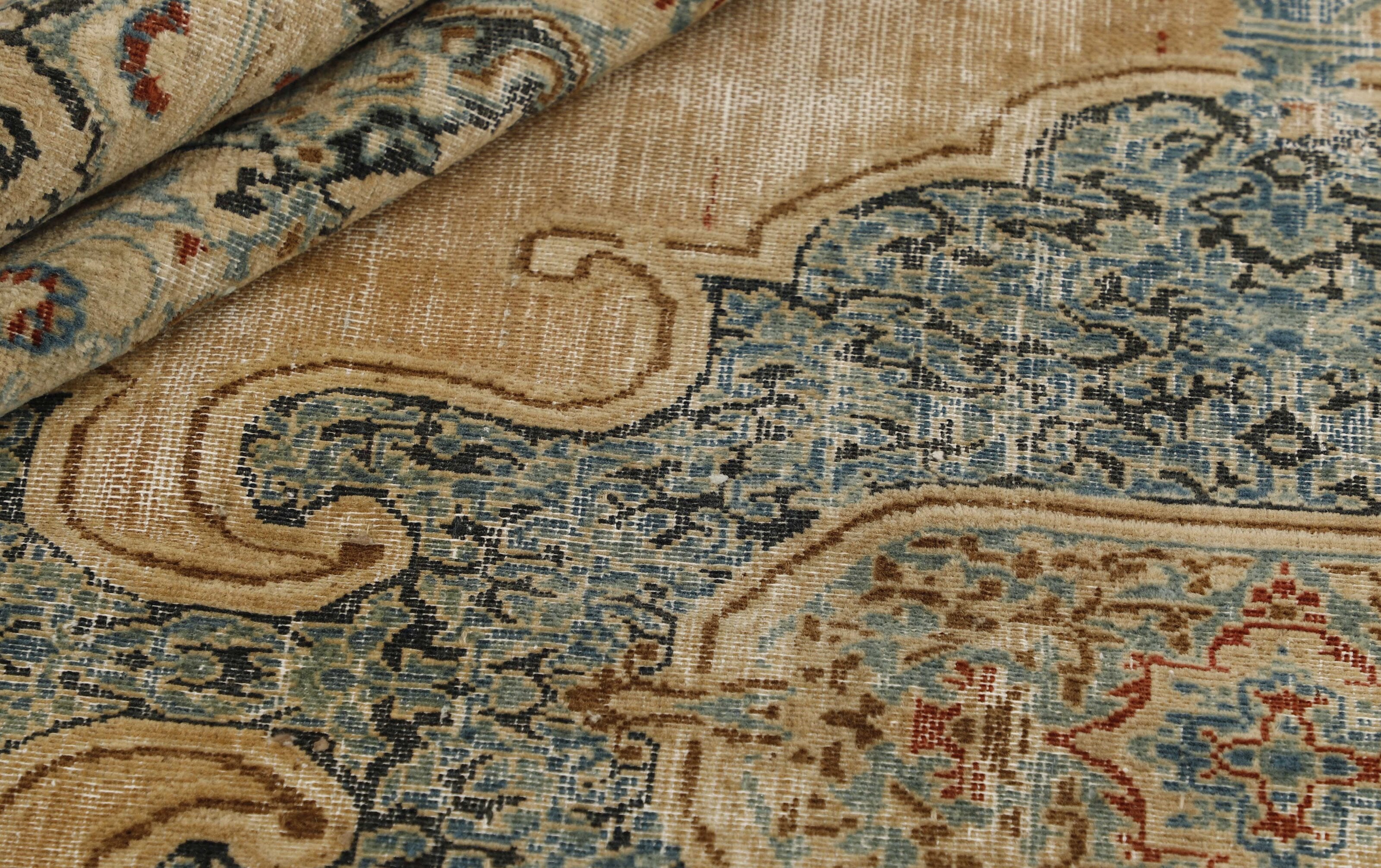 Antique Persian Hand-Knotted Rugs from Vintage Royal Collection in Stonewashed and Recolored Finishes, Measuring 300 cm x 407 cm