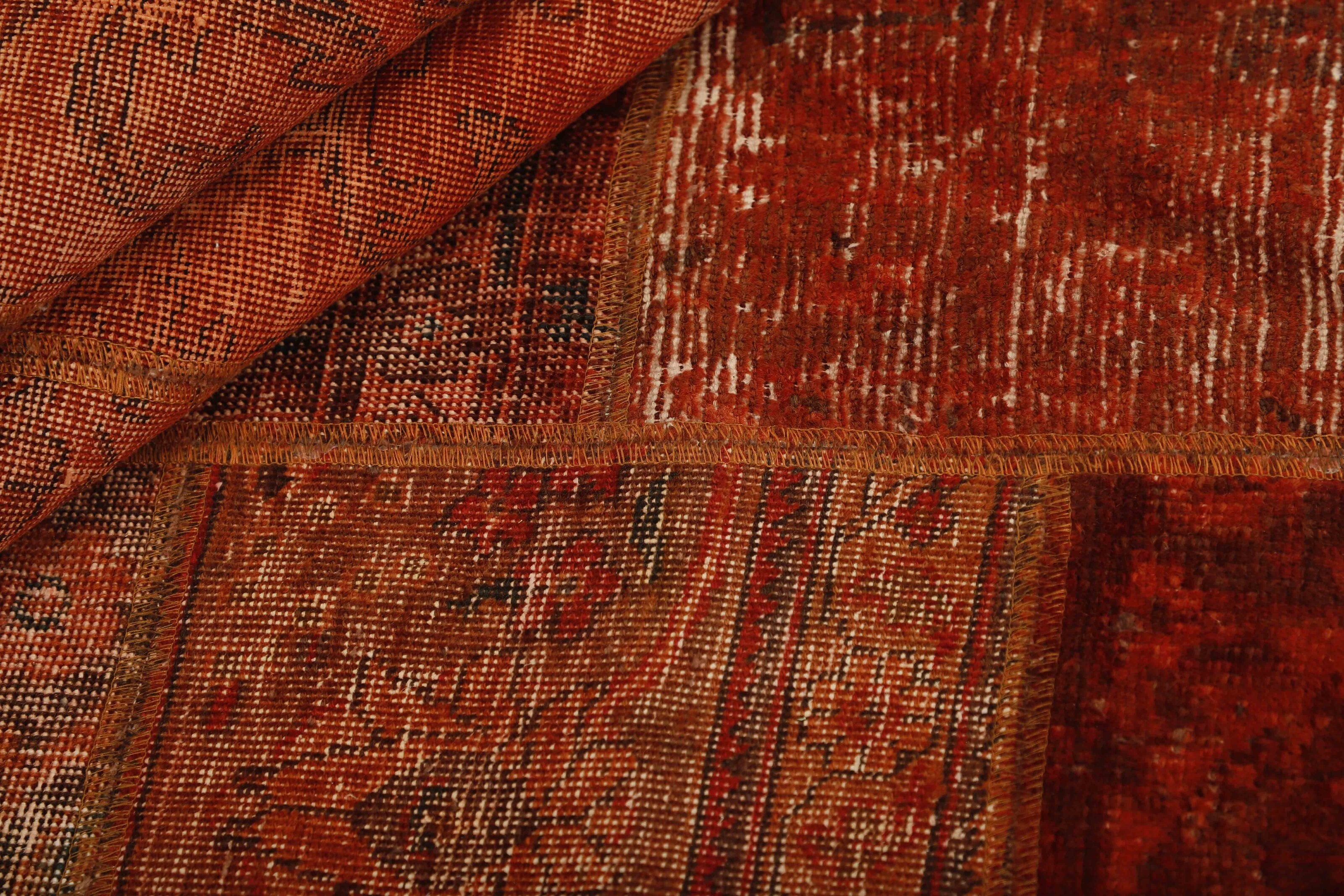 Antique Persian Handmade Vintage Royal Patchwork Floor Rugs - Size 202 cm x 251 cm