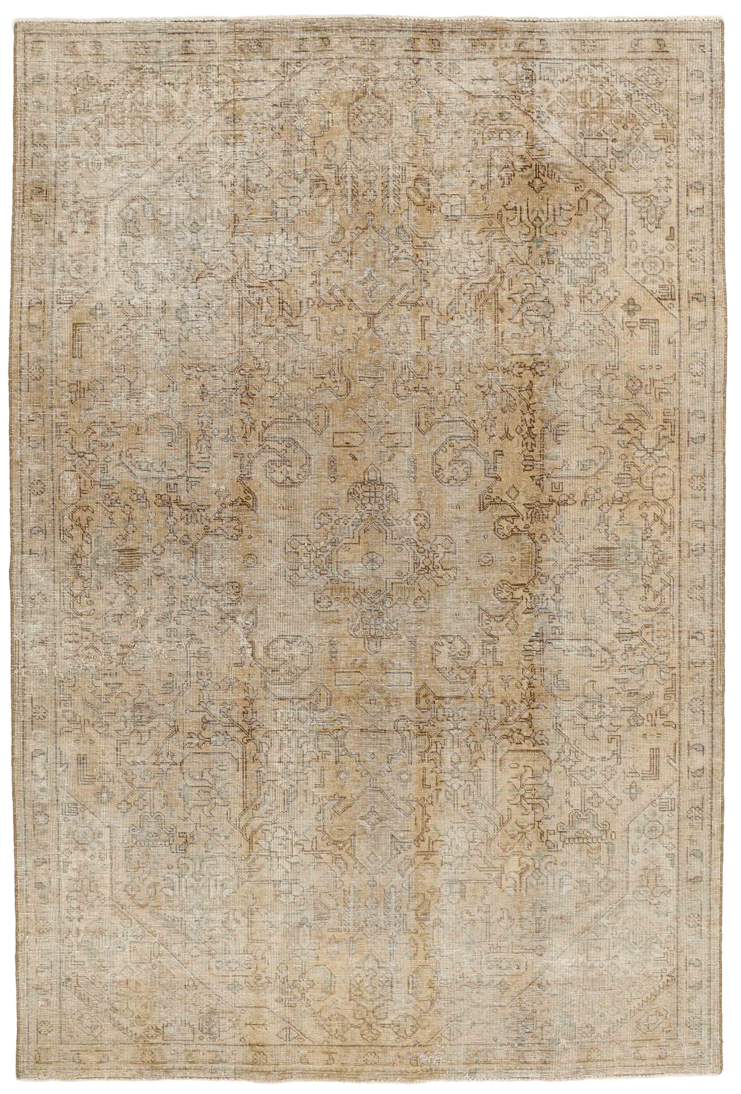 Antique Persian Hand-Knotted Vintage Royal Collection Rugs with Stonewashed and Recoloured Finishes, Measuring 189 cm x 300 cm