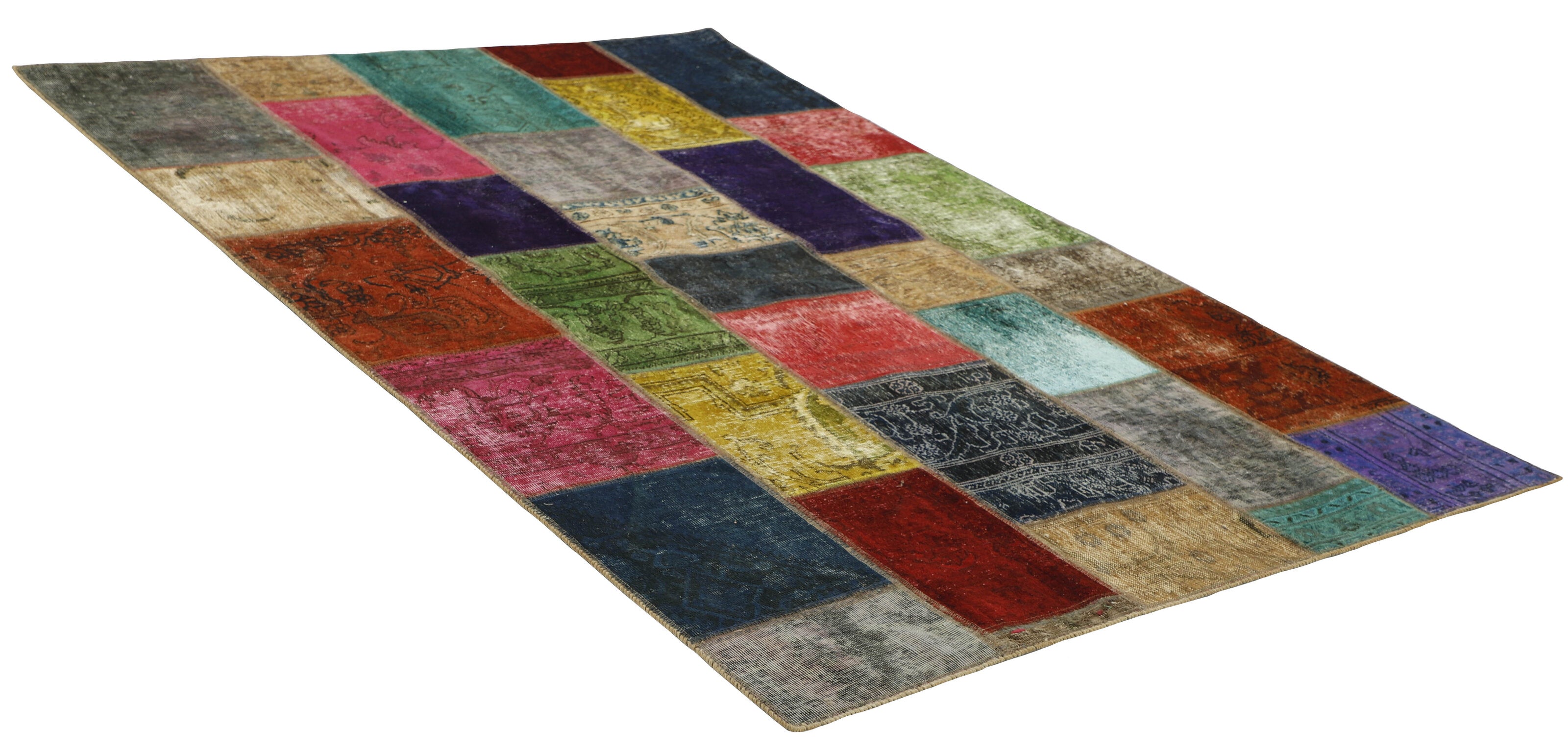 Antique Persian Handmade Vintage Royal Patchwork Rugs - 167 cm x 238 cm