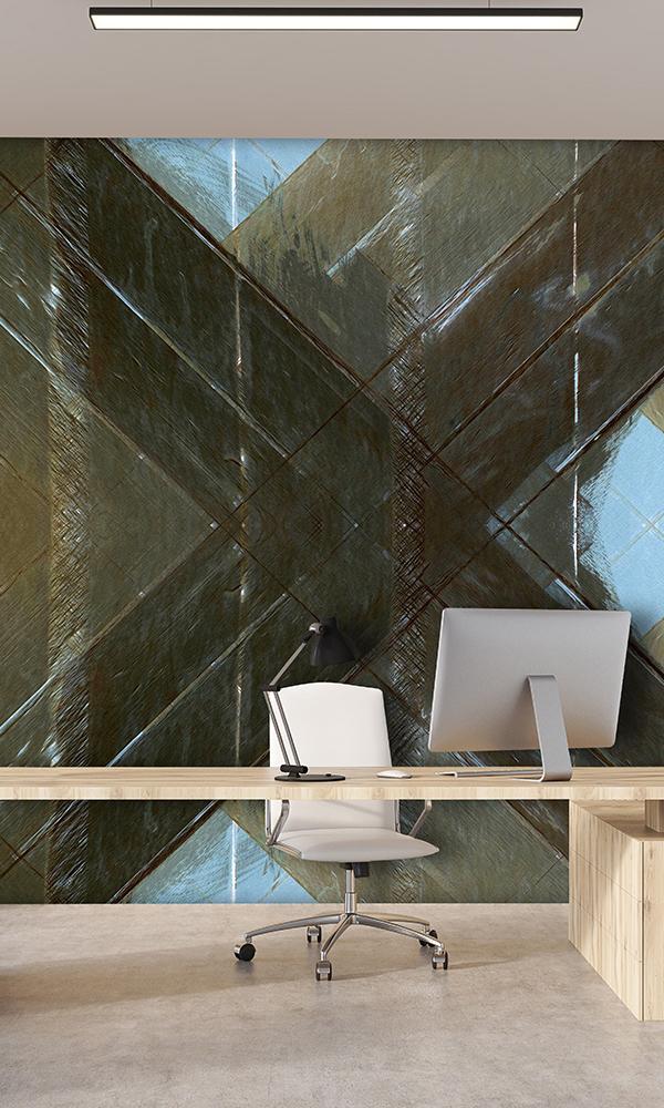 Durable High - quality Wooden Argyle Pattern Mural Wallpaper M9321