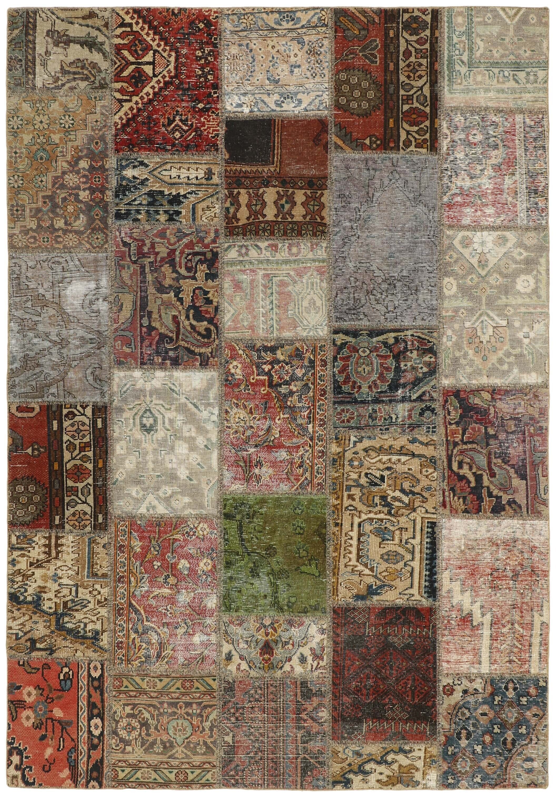 Large-Size Vintage Persian Royal Patchwork Handmade Rugs 165 cm x 235 cm