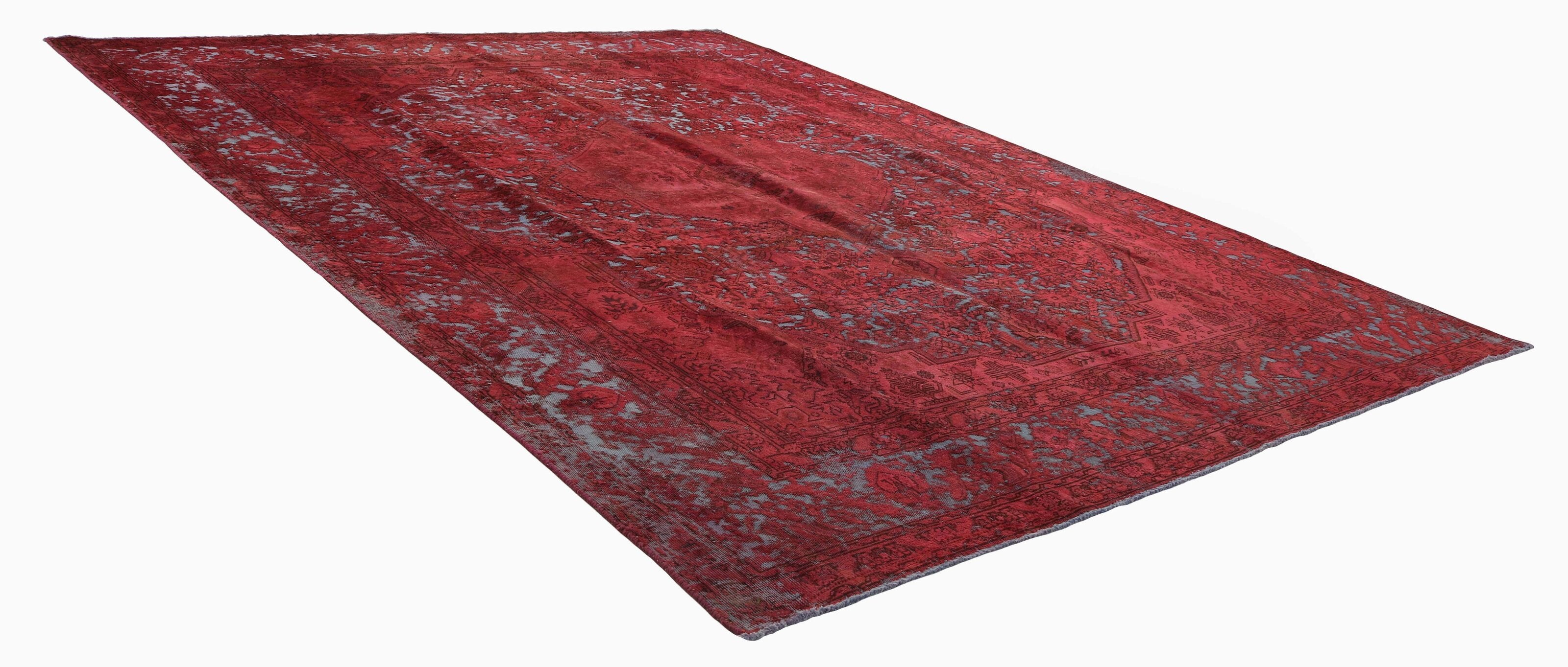 Vintage Royal Collection: Large-Sized, Stonewashed and Recoloured Antique Persian Hand-Knotted Floor Rugs Measuring 300 cm x 385 cm
