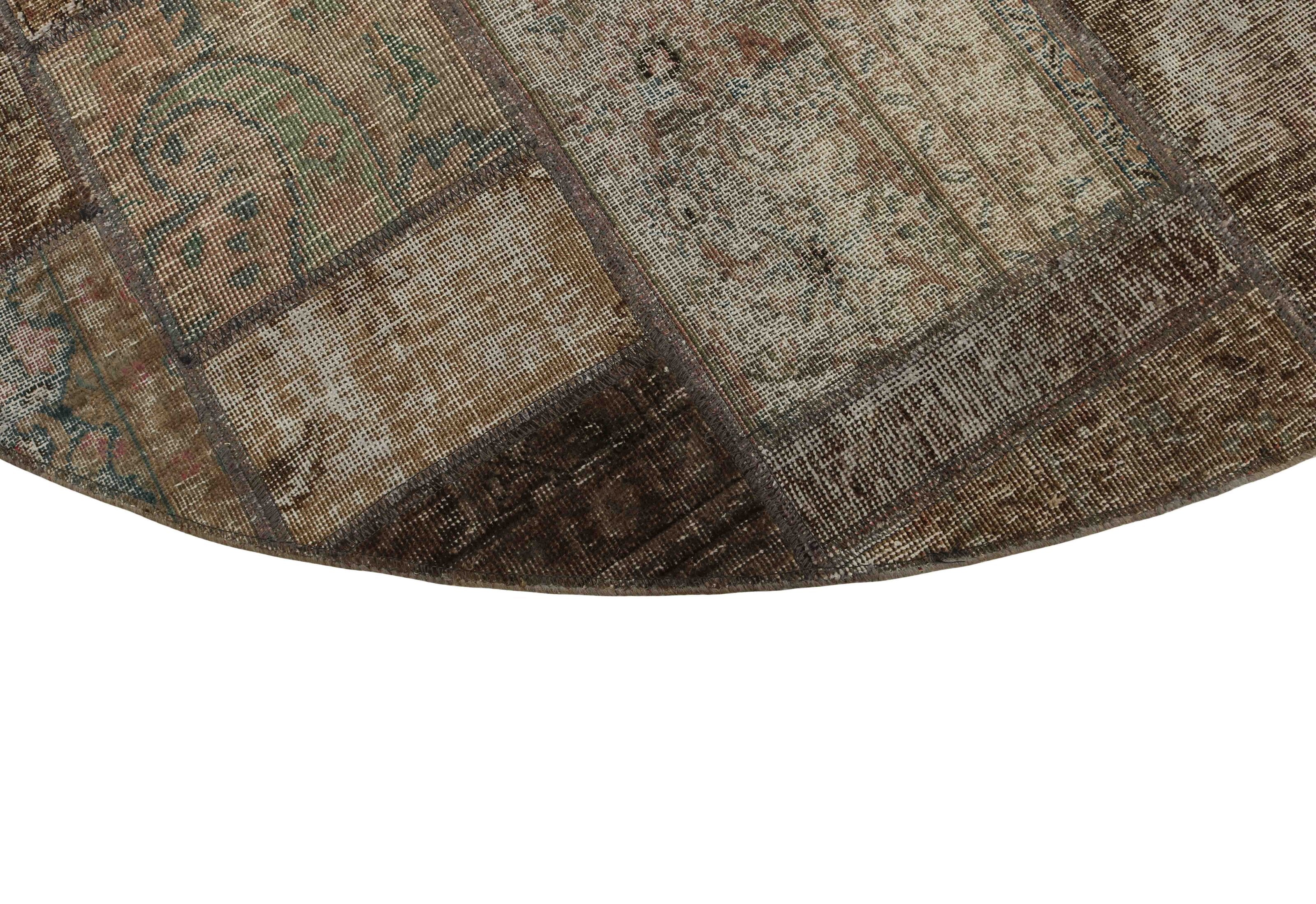 Antique Persian Handmade Vintage Royal Patchwork Area Rugs - 250 cm x 250 cm