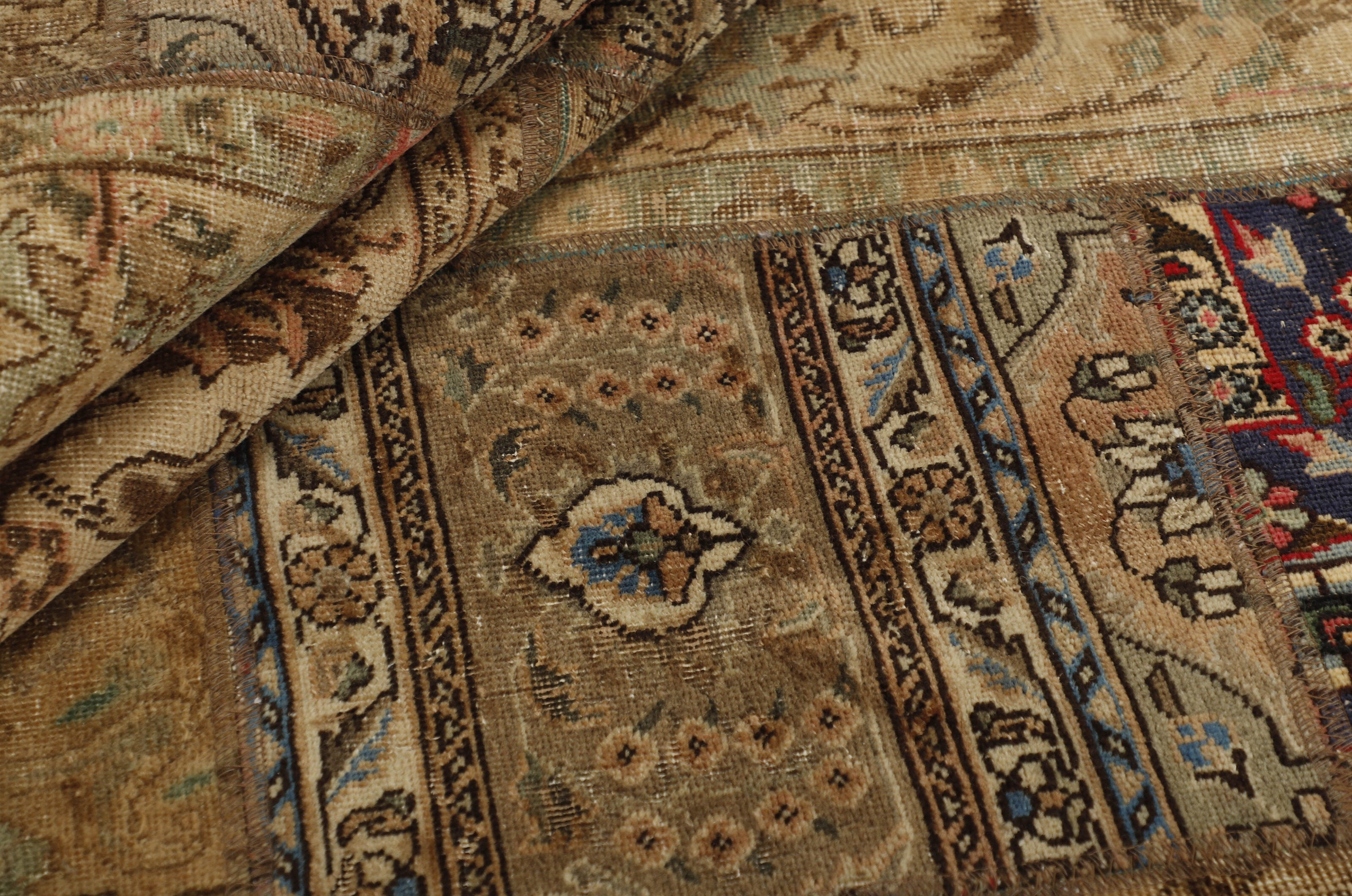 Antique Persian Handmade Vintage Royal Patchwork Rugs - Large Size 248 cm x 310 cm