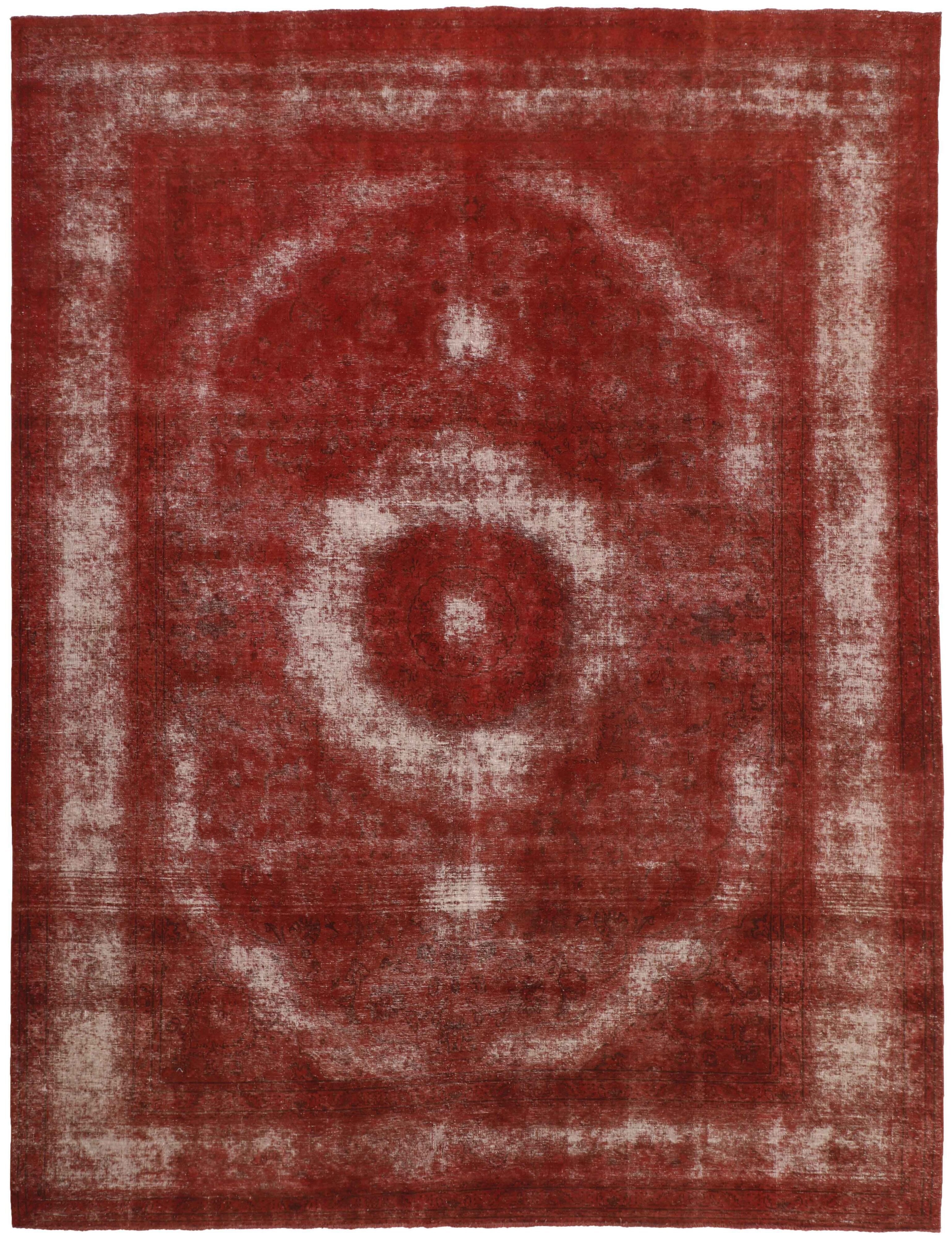 Vintage Royal Collection: Exquisite Antique Persian Hand - Knotted Stonewashed and Recolored Rugs Measuring 300 cm x 396 cm
