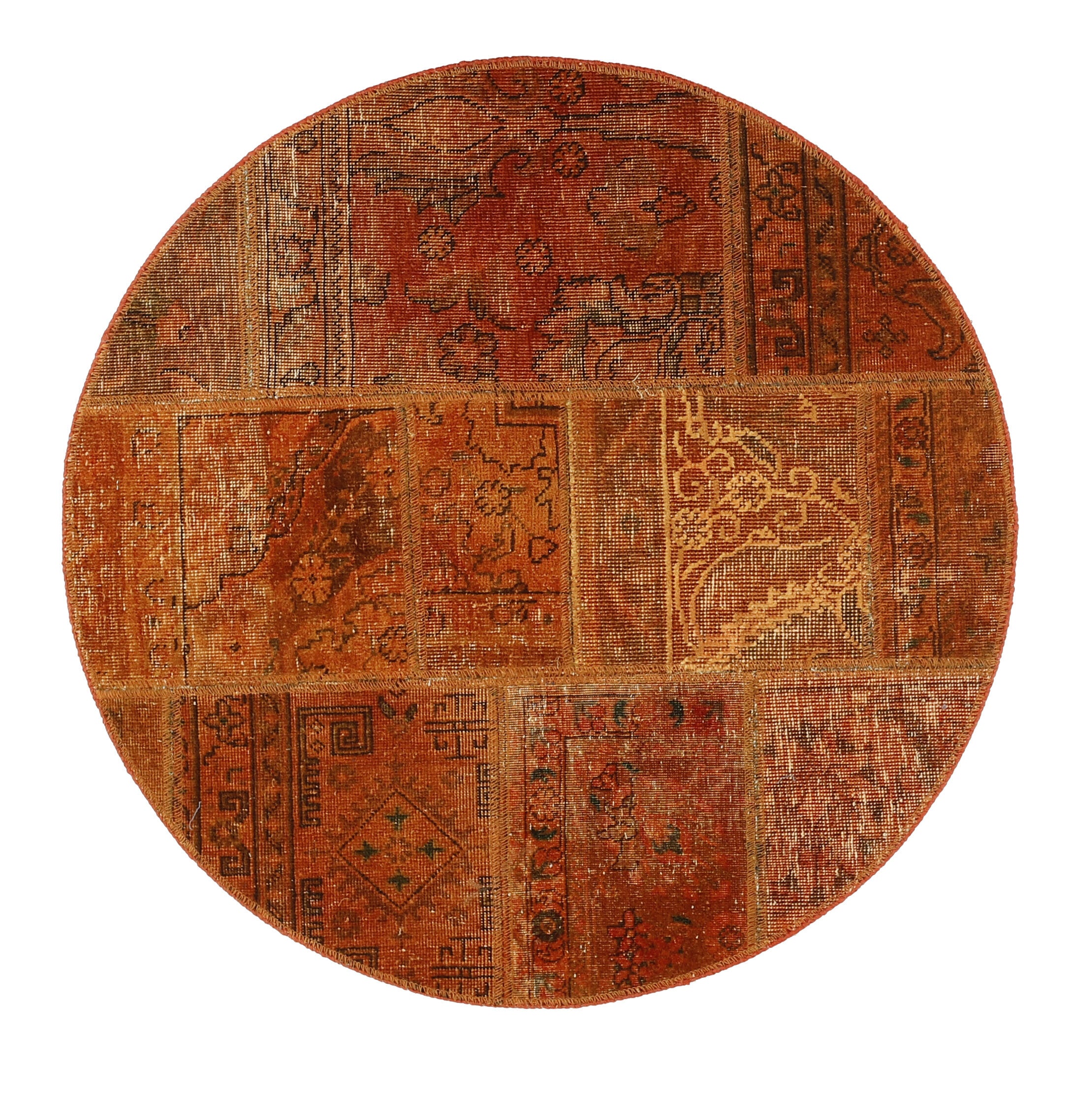 Antique Persian Handmade Vintage Royal Patchwork Rugs - 100 cm x 100 cm