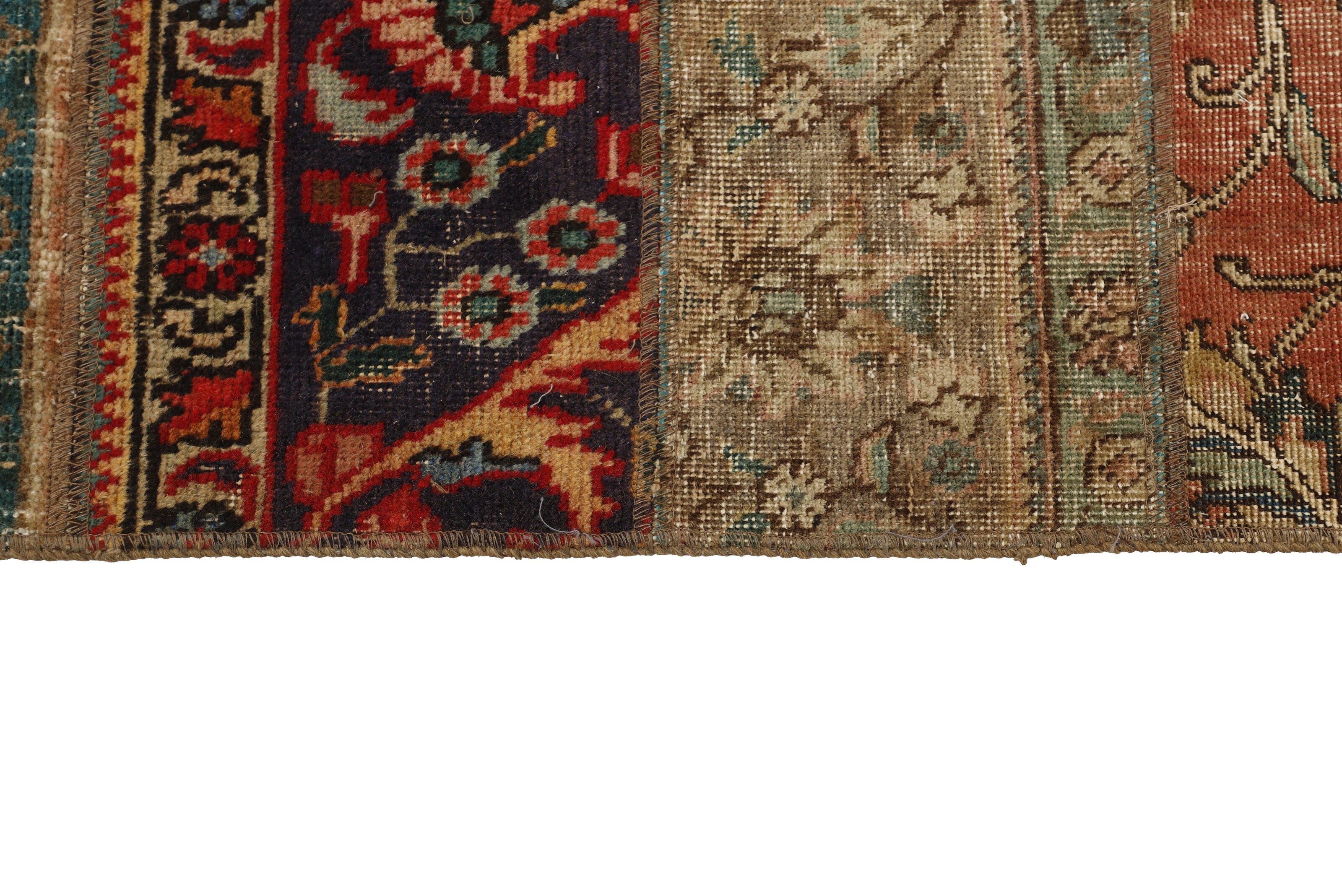 Antique Persian Handmade Vintage Royal Patchwork Rugs - Large Size 248 cm x 310 cm