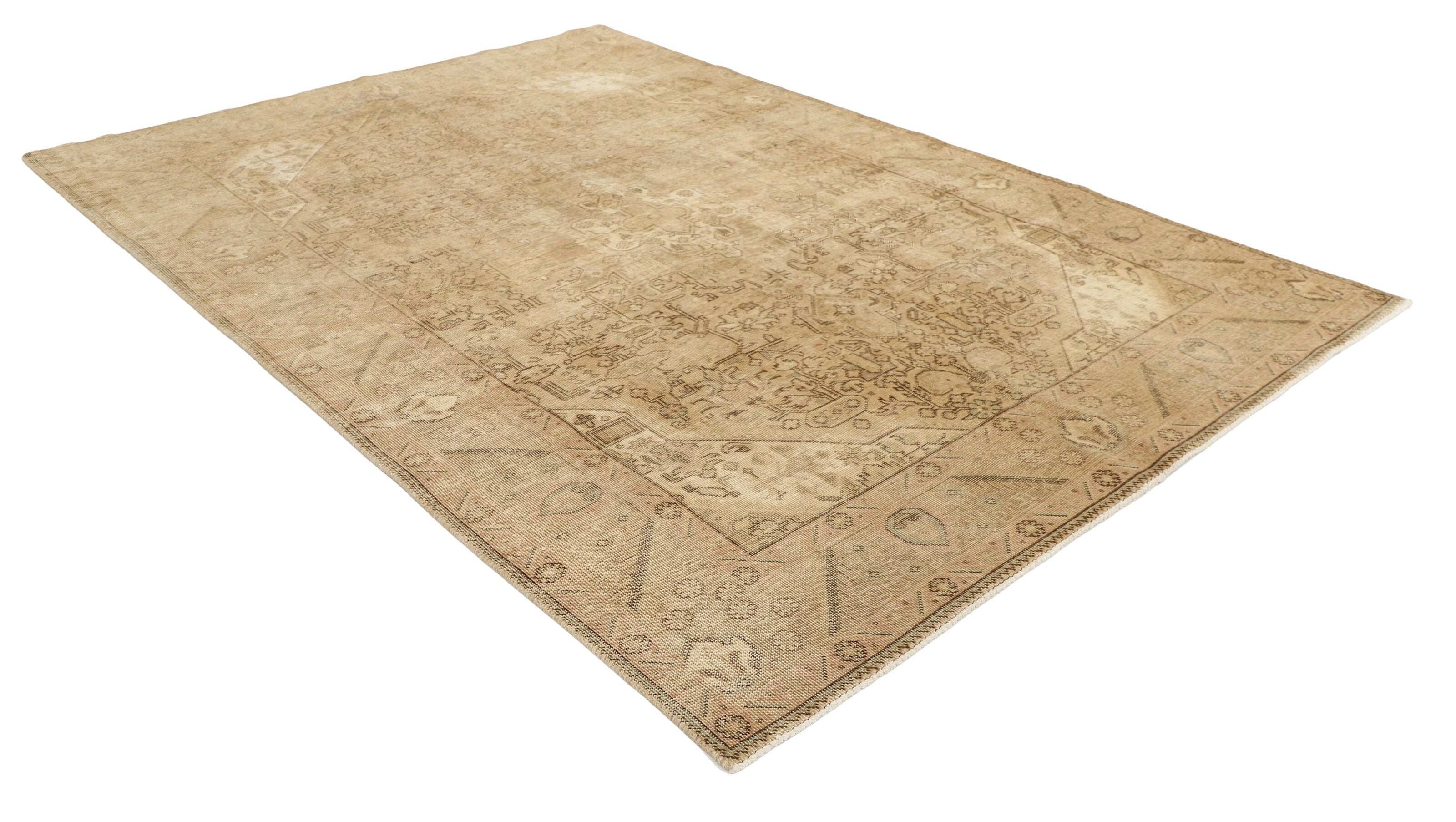 Antique Persian Hand - Knotted Vintage Royal Collection Rugs with Stonewashed and Recolored Finishes, Measuring 197 cm x 284 cm