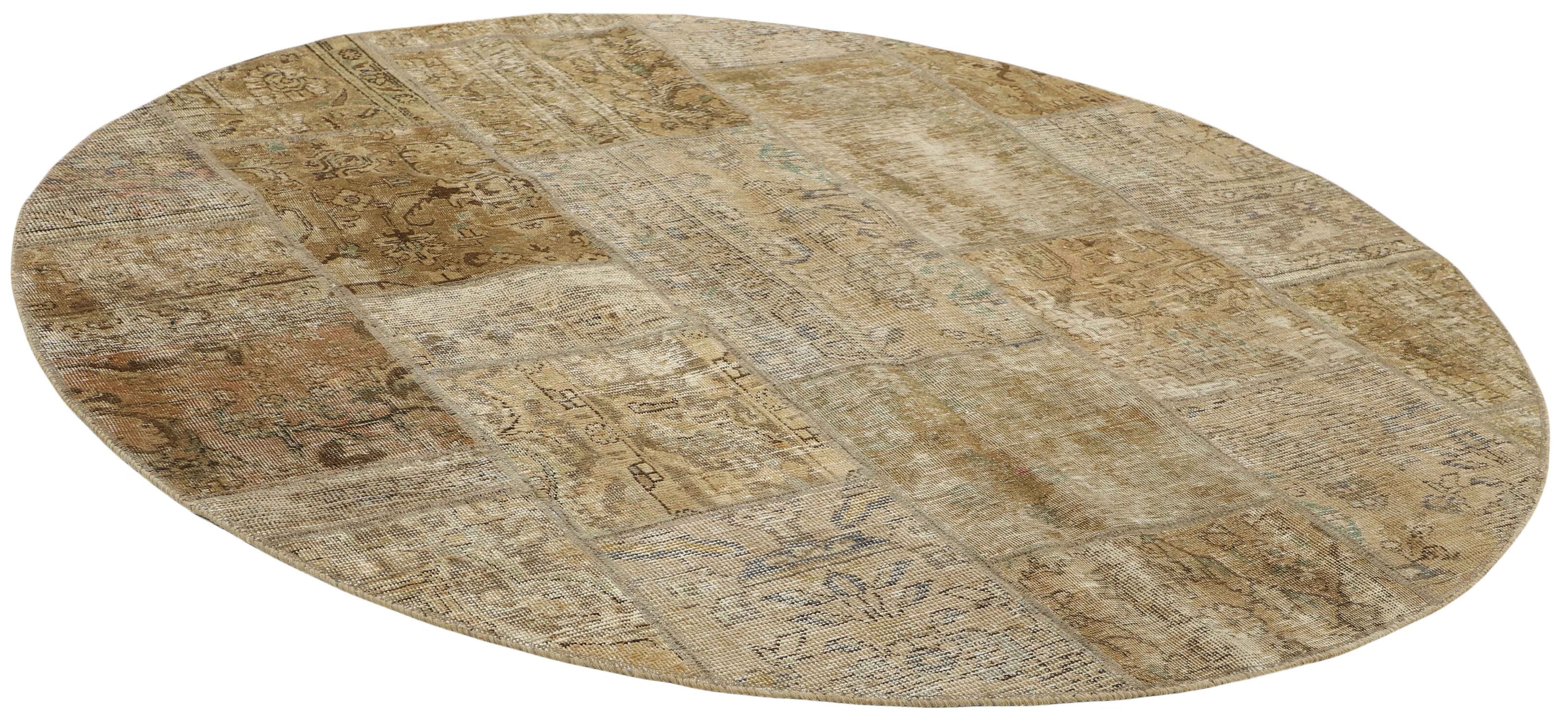 200 cm x 200 cm Antique Persian Handmade Vintage Royal Patchwork Rugs
