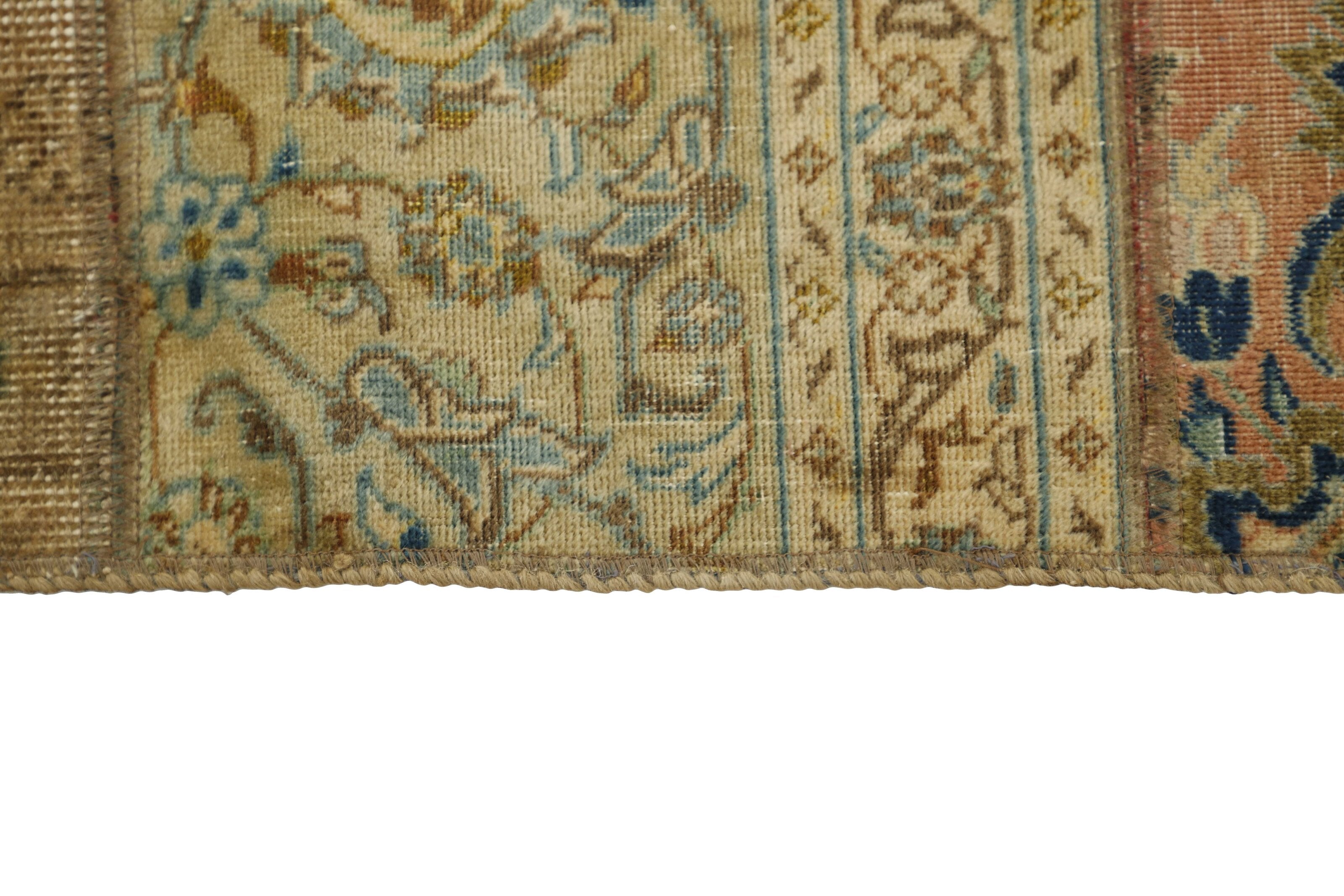 Antique Persian Handmade Vintage Royal Patchwork Rugs - Large Size 252 cm x 360 cm