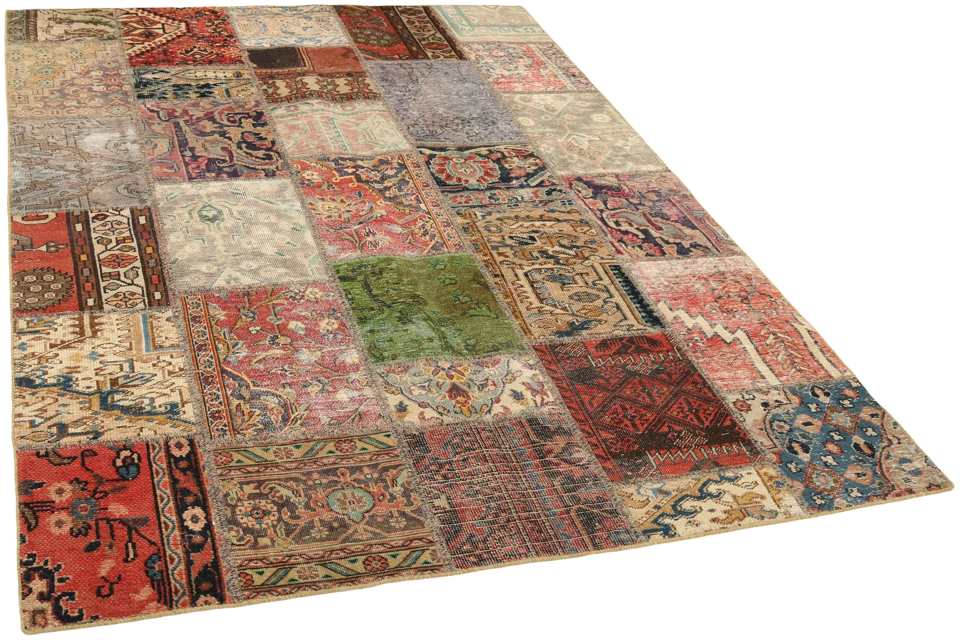 Large-Size Vintage Persian Royal Patchwork Handmade Rugs 165 cm x 235 cm