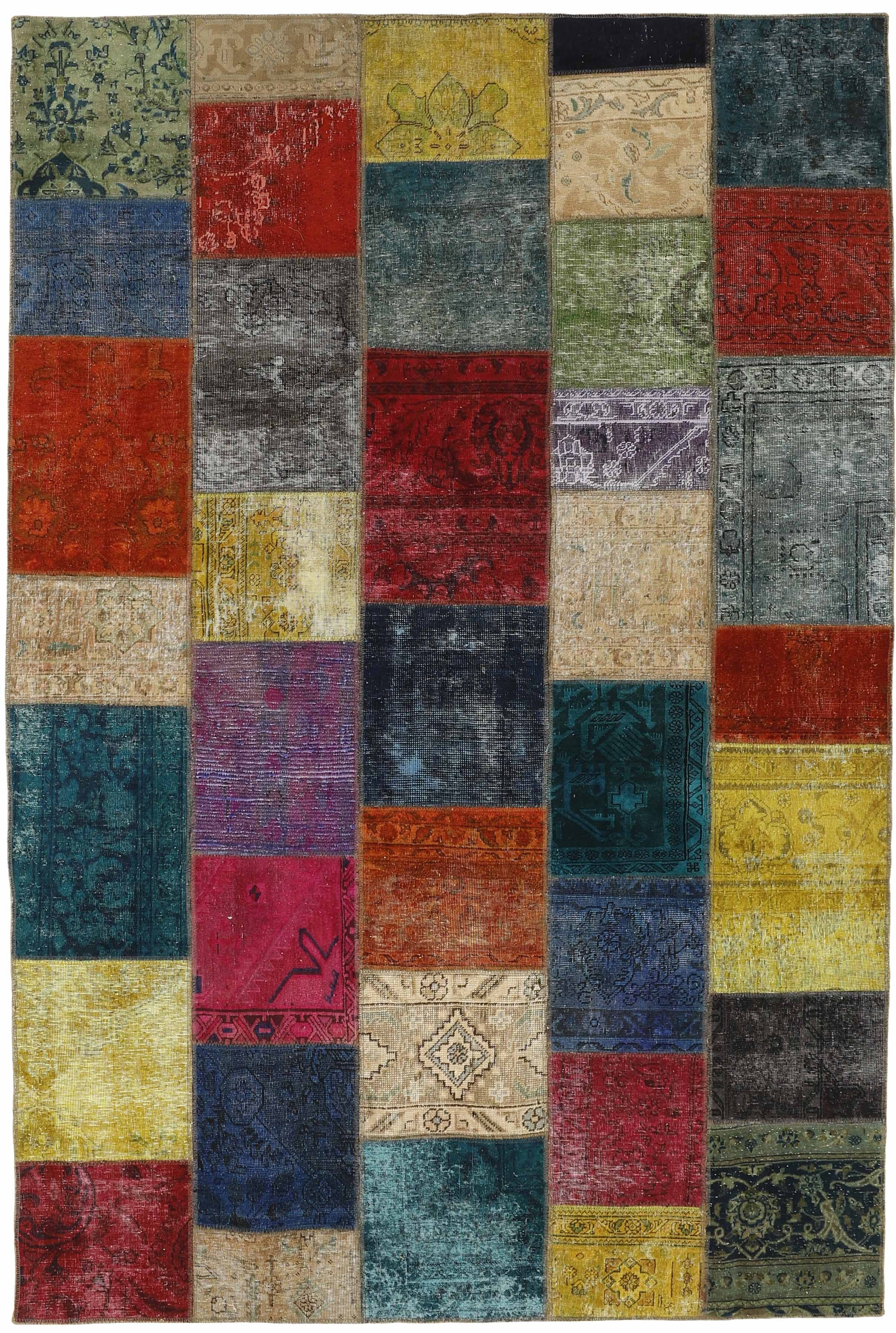 Antique Persian Handmade Vintage Royal Patchwork Rugs - 202 cm x 307 cm