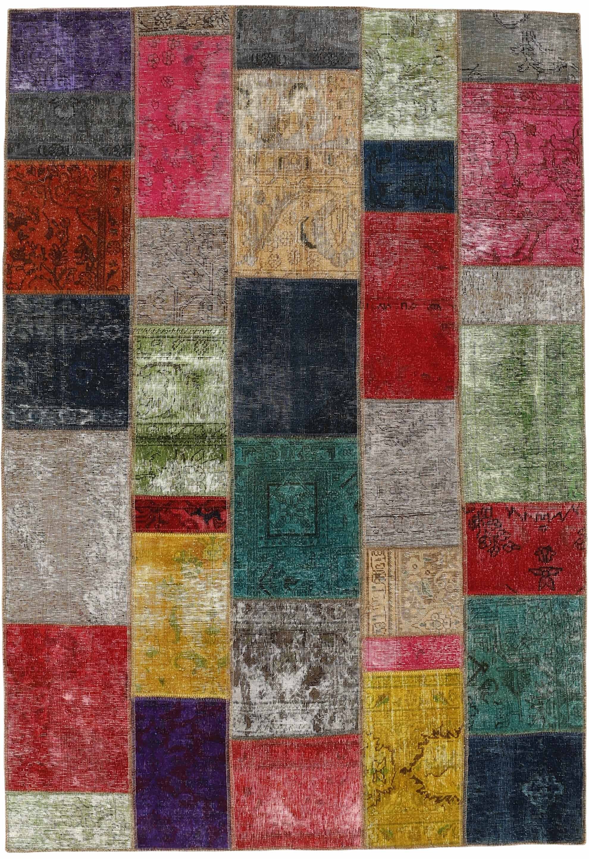 Antique Persian Handmade Vintage Royal Patchwork Area Rugs - 168 cm x 245 cm