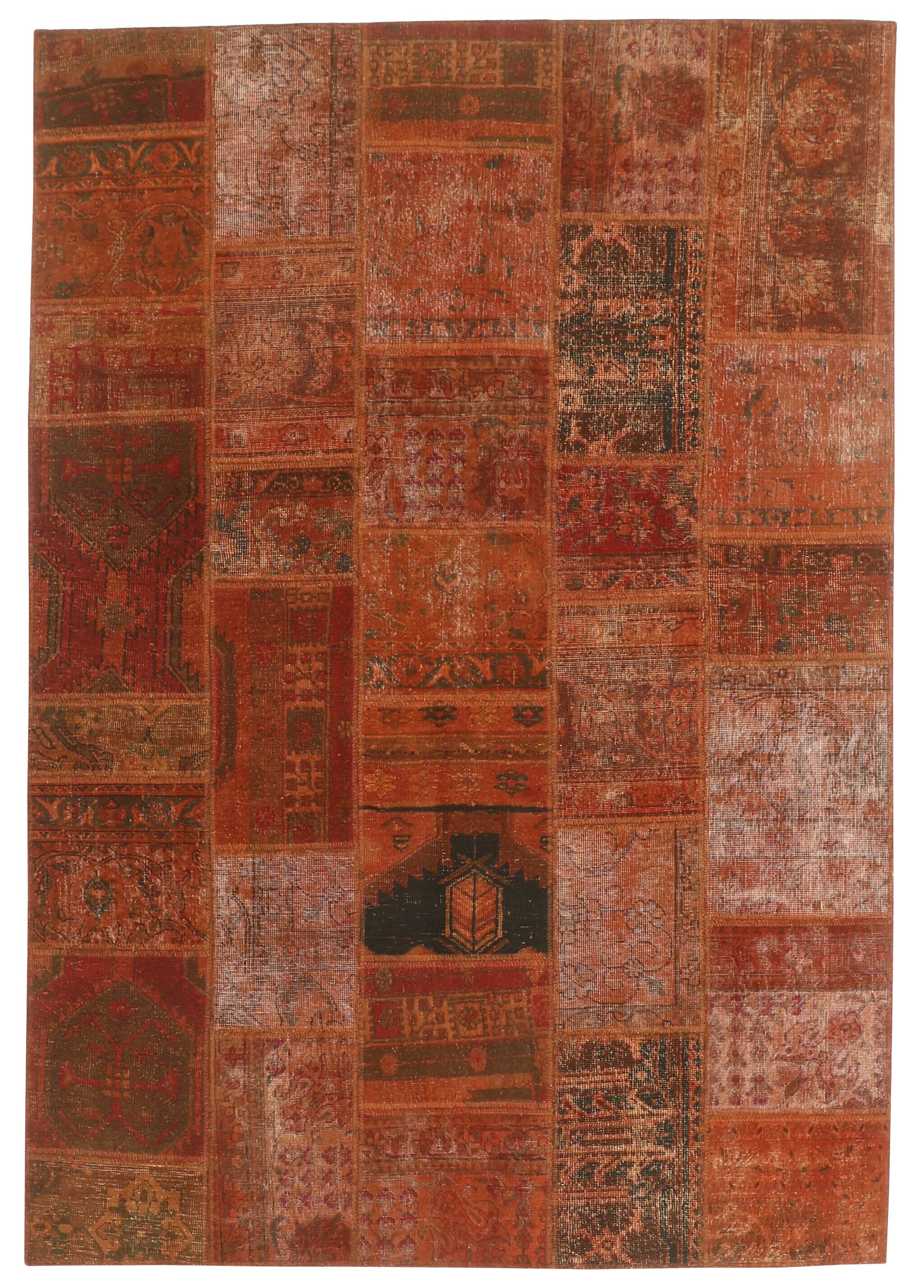 Vintage Royal Persian Handmade Patchwork Floor Rugs - 166 cm x 240 cm, Antique Style