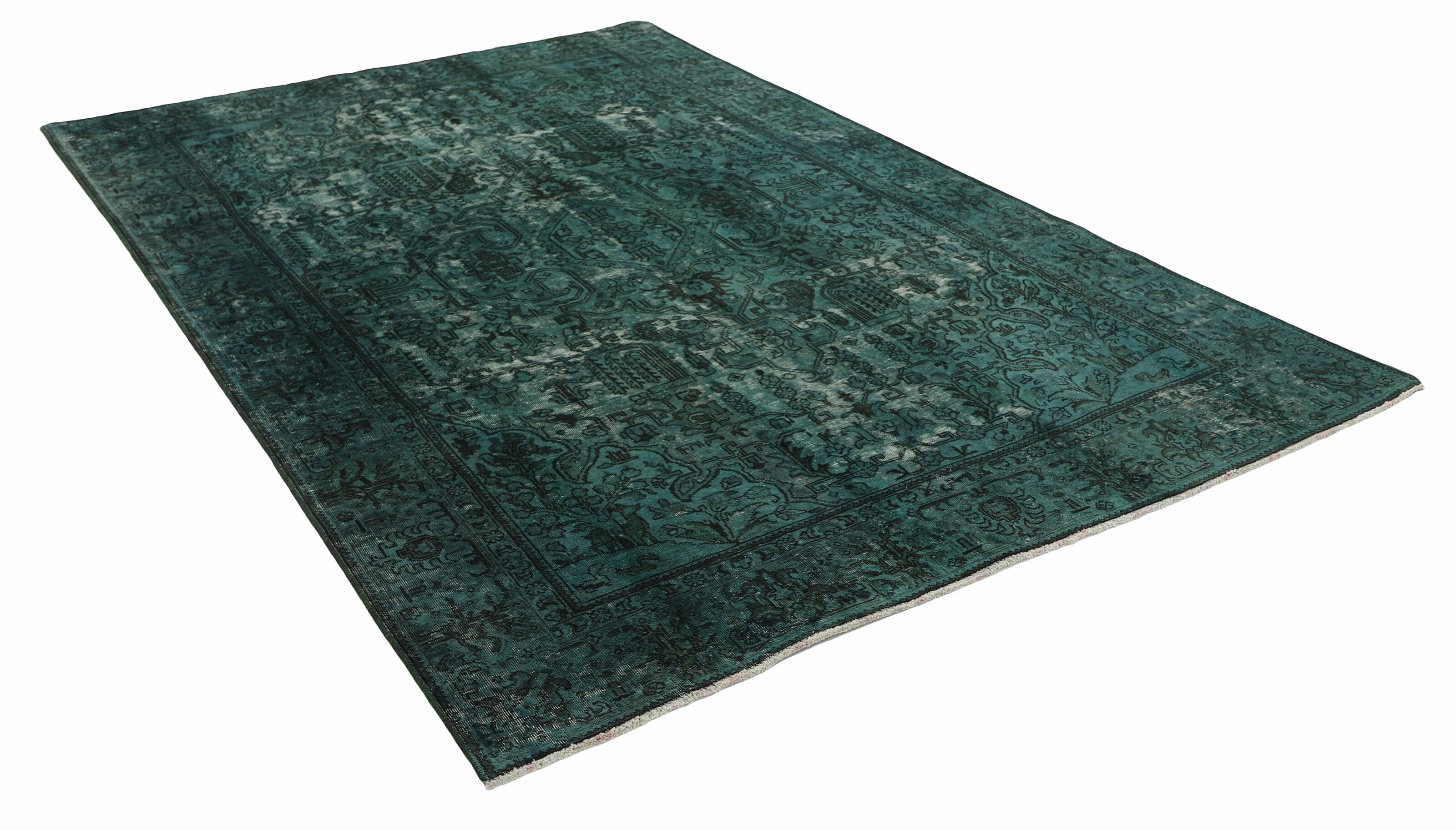 Antique Persian Hand - Knotted Vintage Royal Rugs in Stonewashed, Recoloured 193 cm x 291 cm
