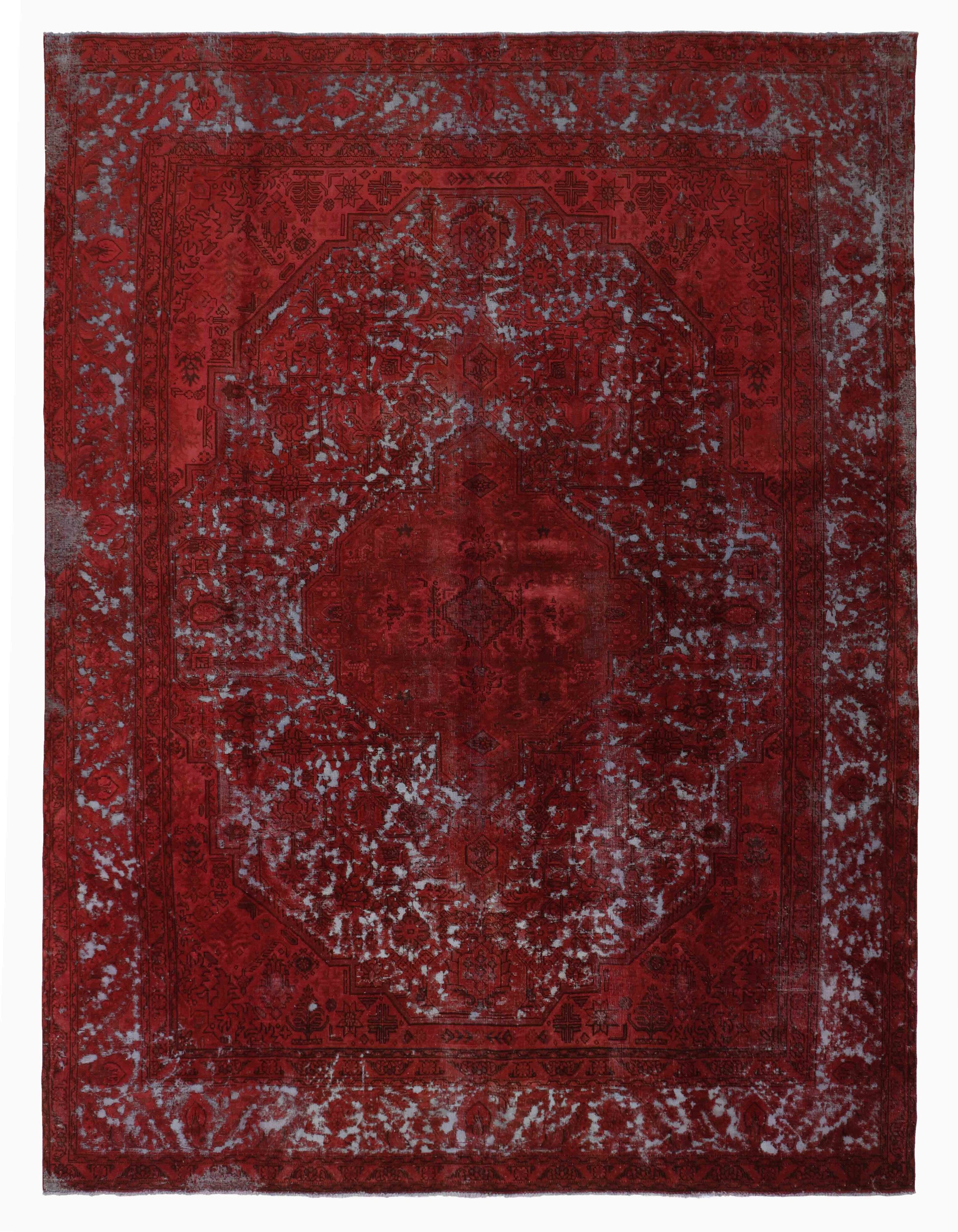Vintage Royal Collection: Large-Sized, Stonewashed and Recoloured Antique Persian Hand-Knotted Floor Rugs Measuring 300 cm x 385 cm