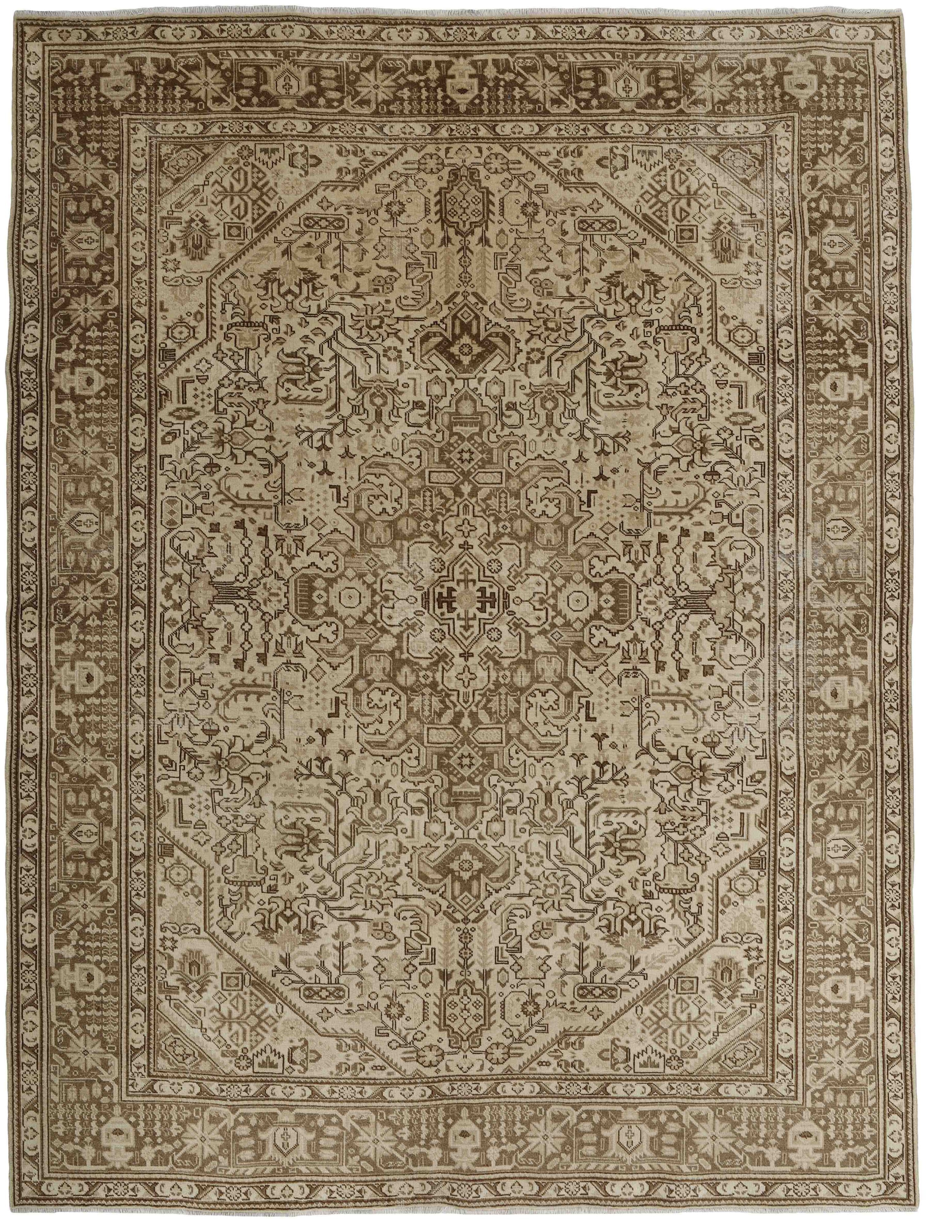 Antique Persian Hand - Knotted Vintage Royal Rugs in Stonewashed, Recoloured Finishes (243 cm x 327 cm)