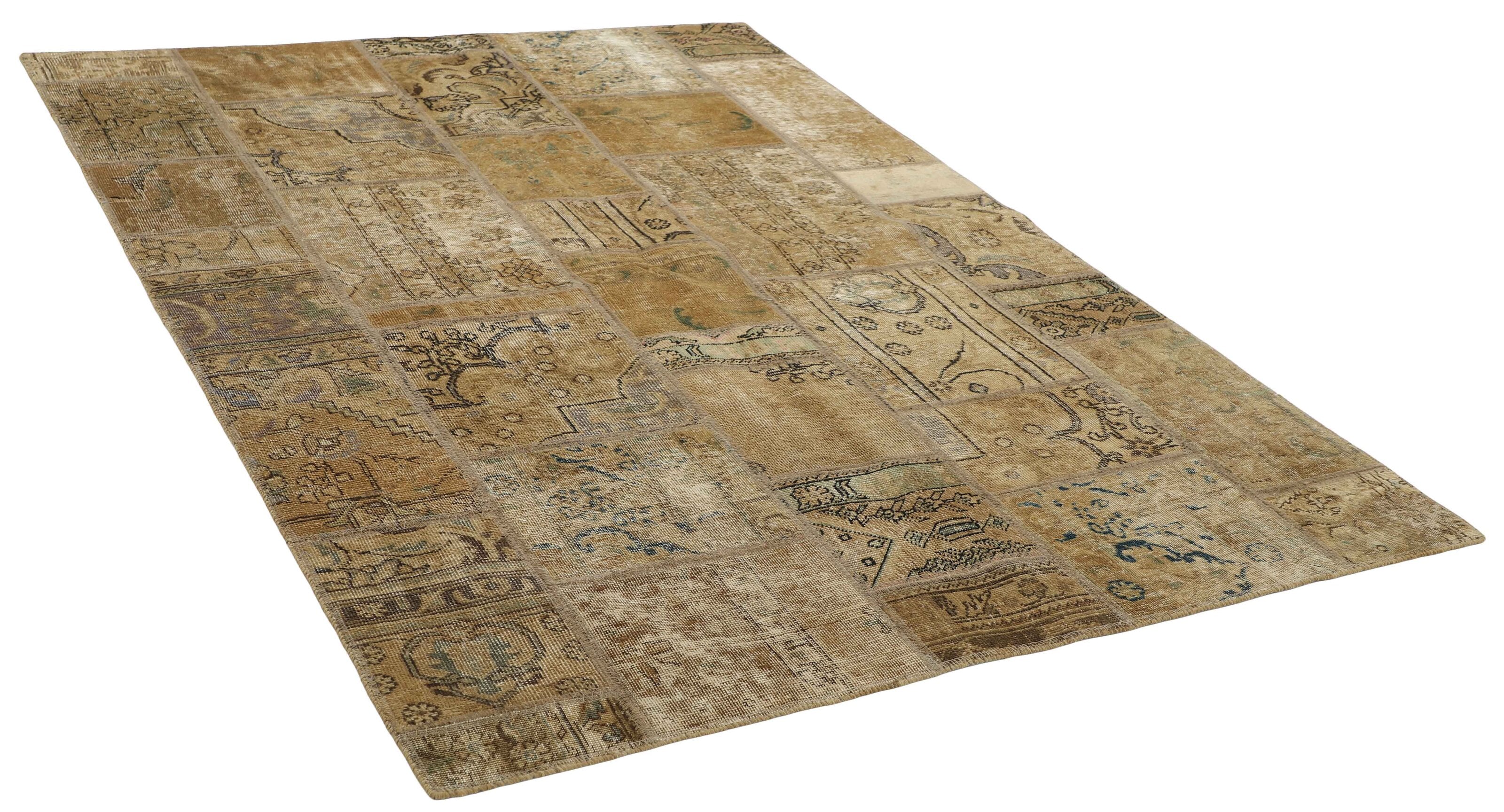 Antique Persian Handmade Vintage Royal Patchwork Rugs - 166 cm x 230 cm