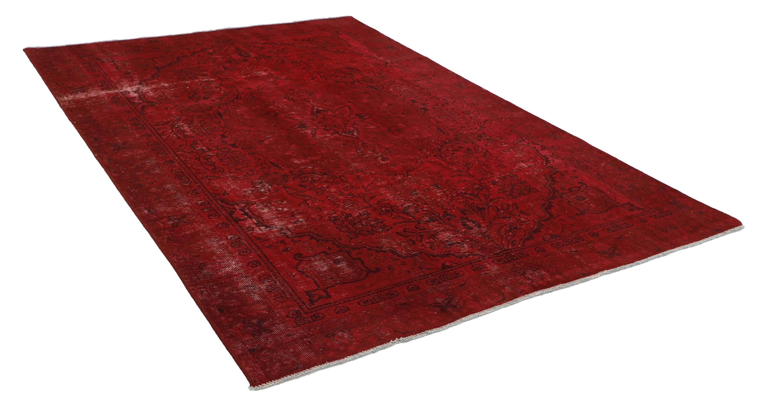 Antique Persian Hand-Knotted Vintage Rugs in Stonewashed, Recoloured Finishes (190 cm x 276 cm)