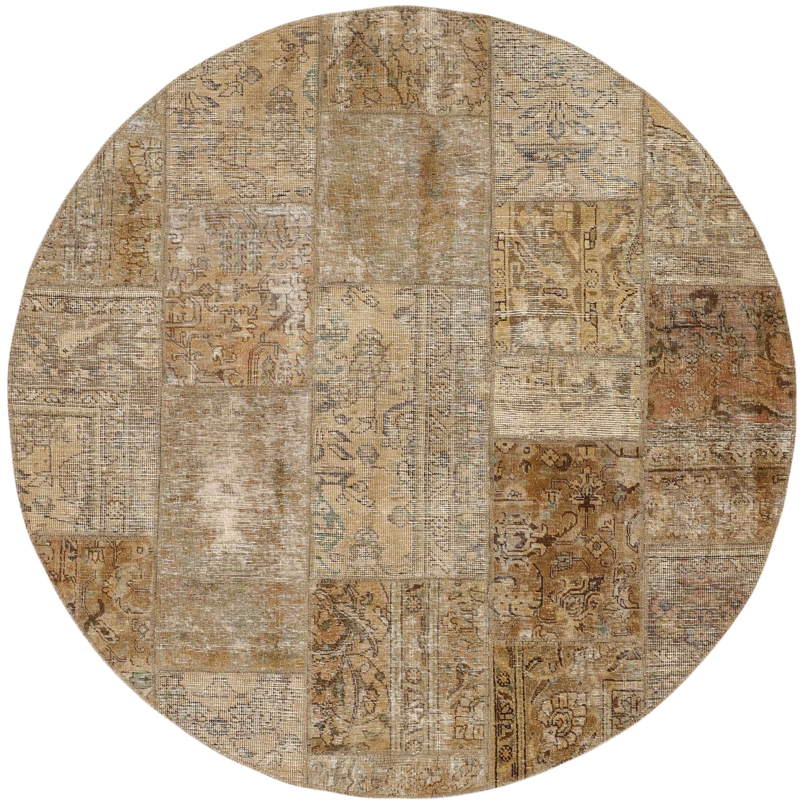 200 cm x 200 cm Antique Persian Handmade Vintage Royal Patchwork Rugs