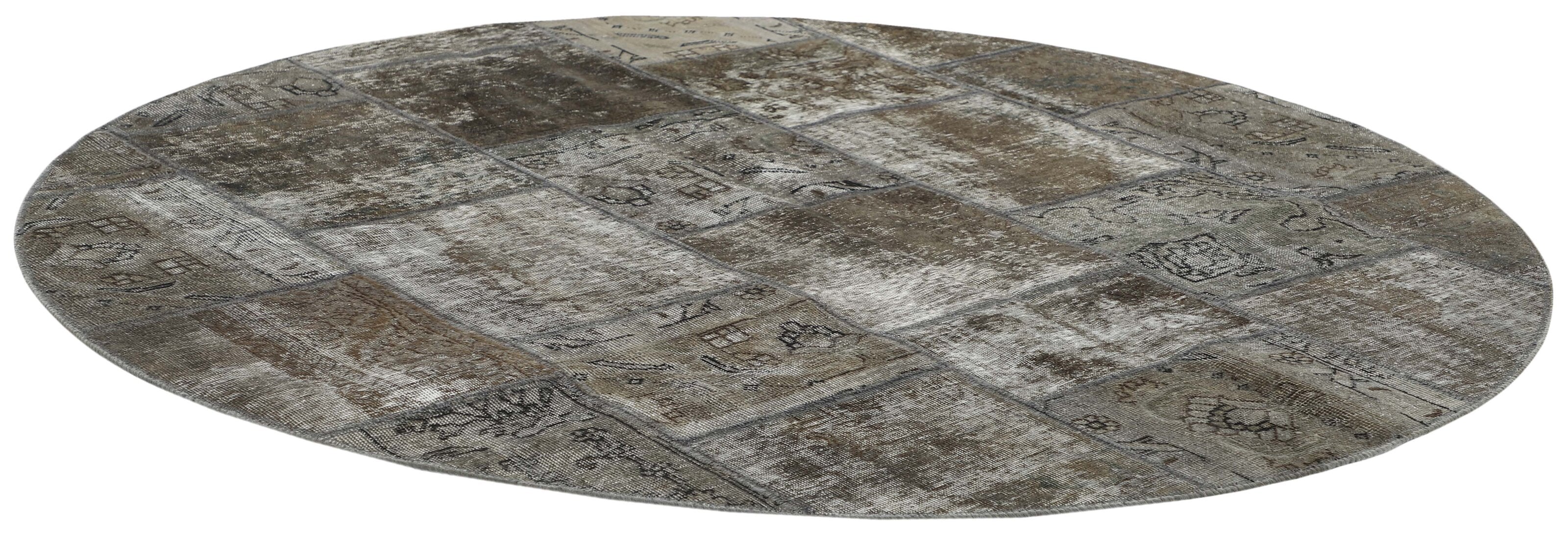 Vintage Royal Style Persian Handmade Patchwork Area Rugs - 200 cm x 200 cm, Antique Craftsmanship