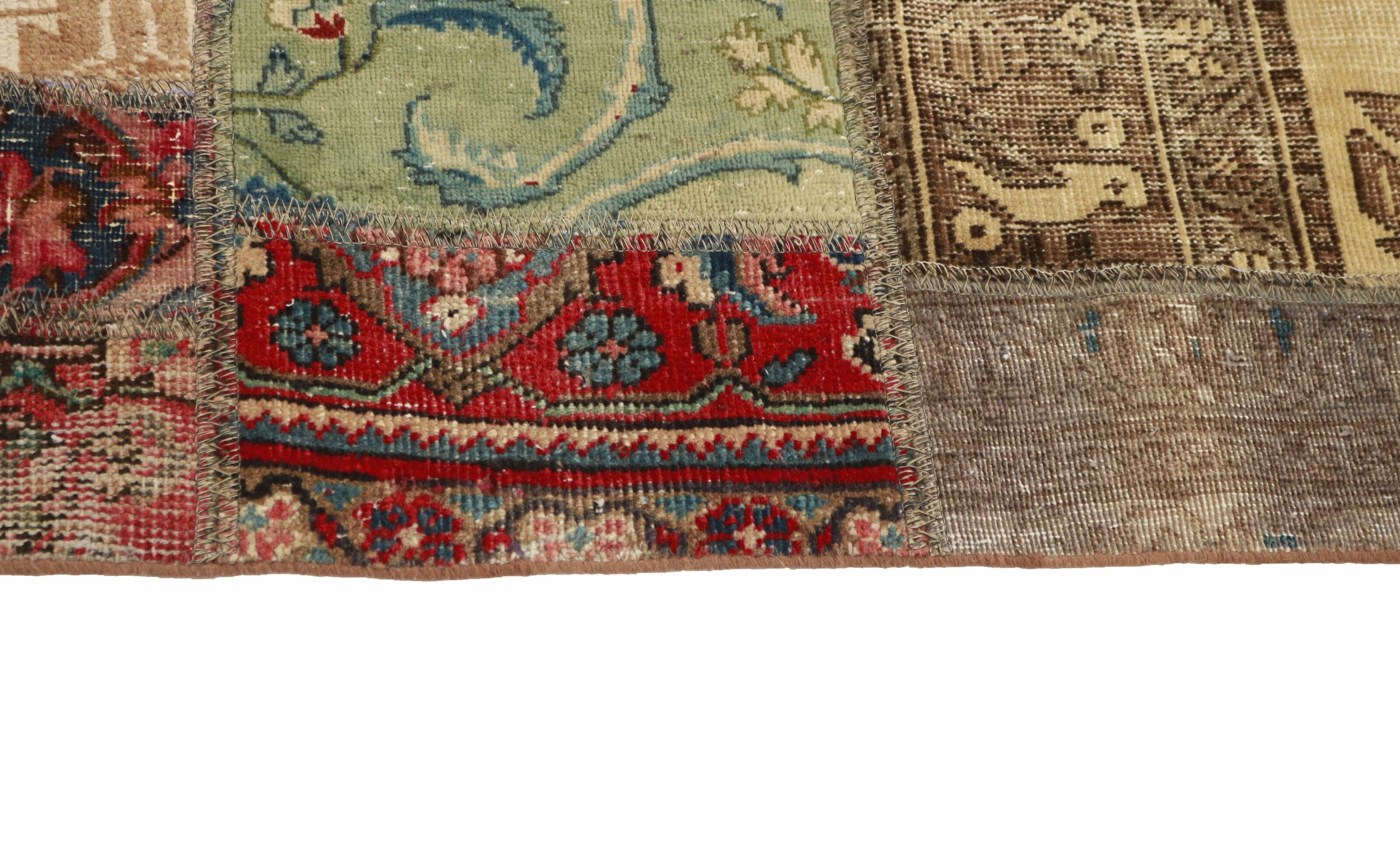 Antique Persian Handmade Vintage Royal Patchwork Rugs - 143 cm x 202 cm