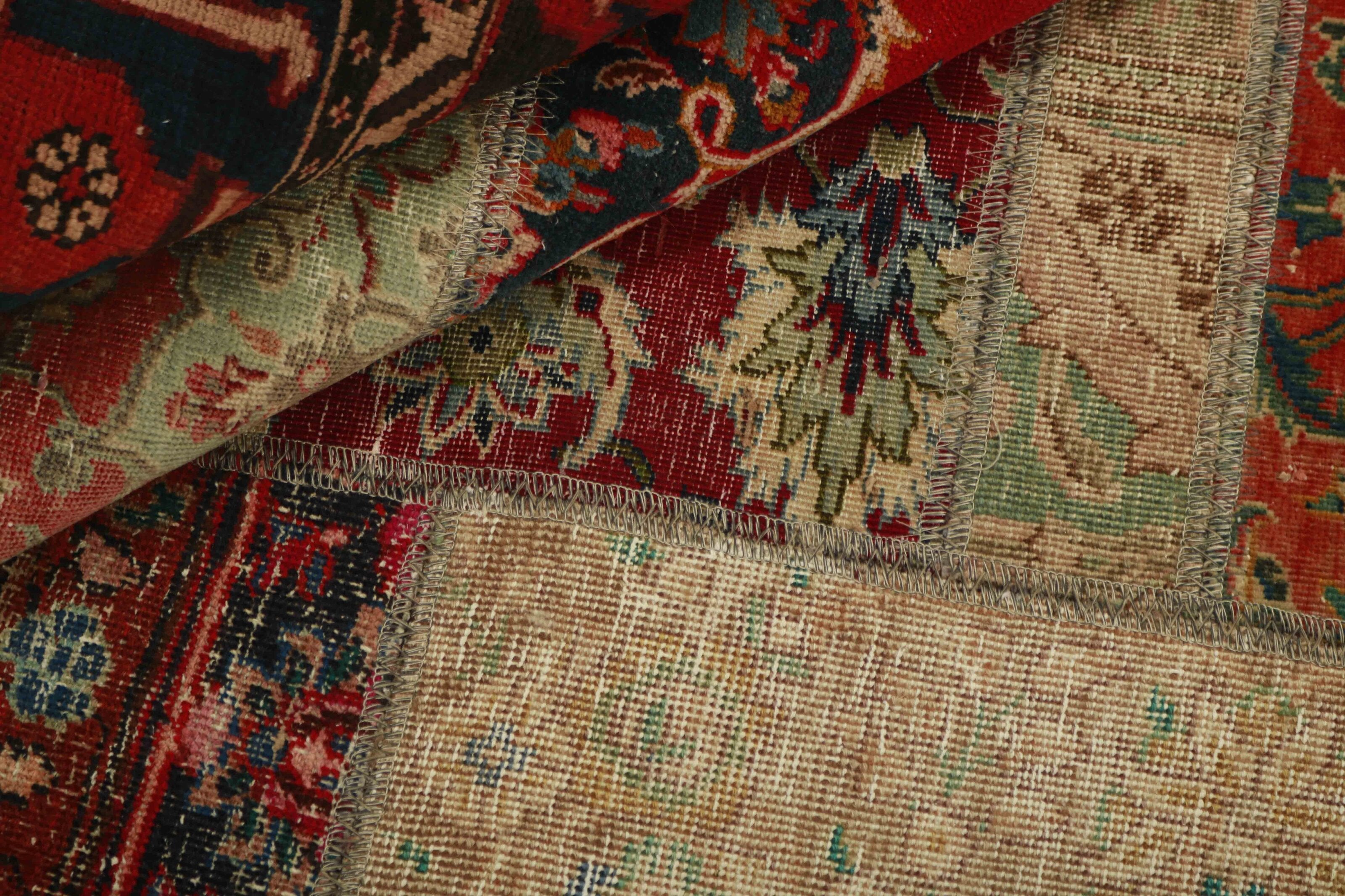 Antique Persian Handmade Vintage Royal Patchwork Floor Rugs Measuring 142 cm x 199 cm