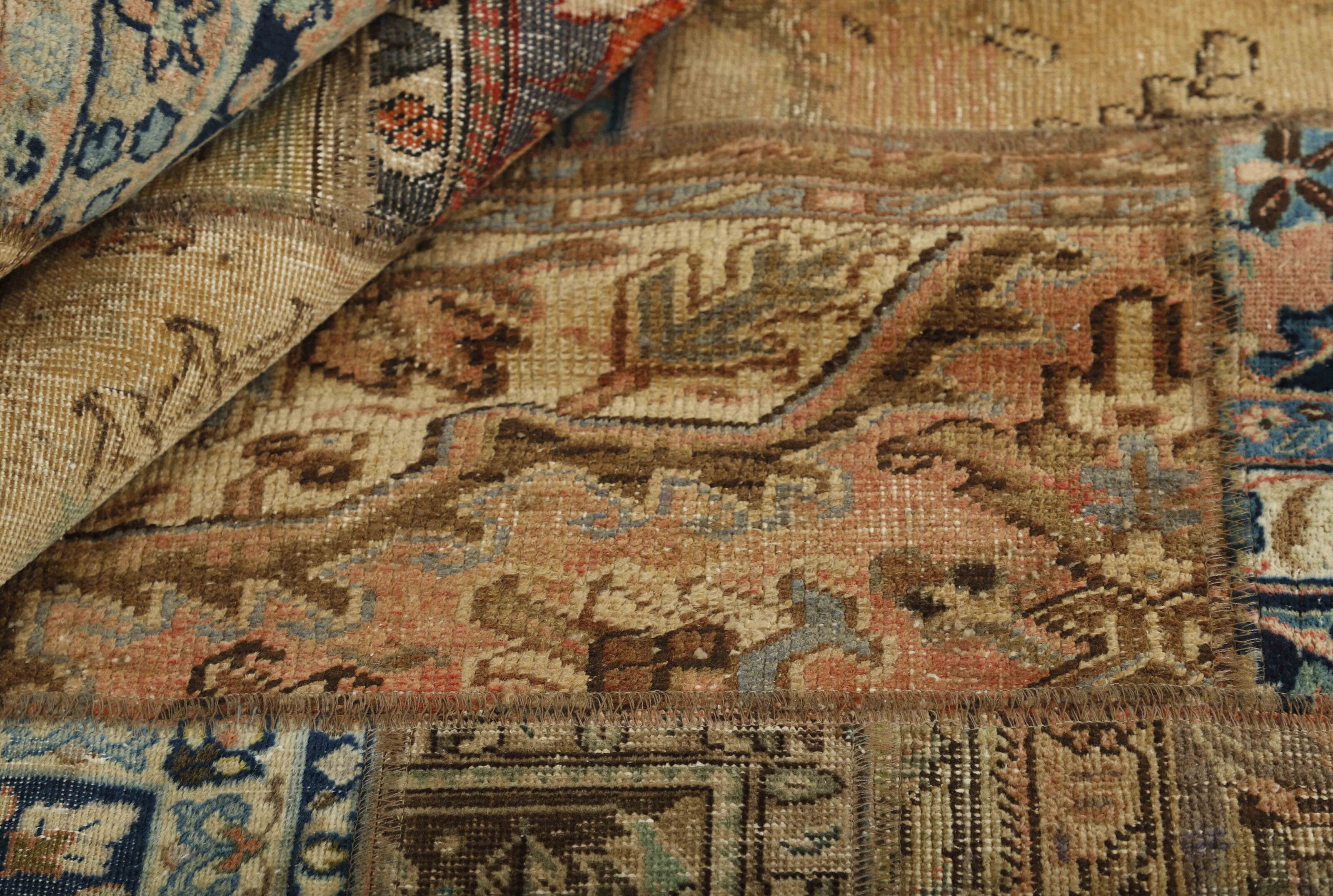 Antique Persian Handmade Vintage Royal Patchwork Rugs - Large Size 252 cm x 360 cm