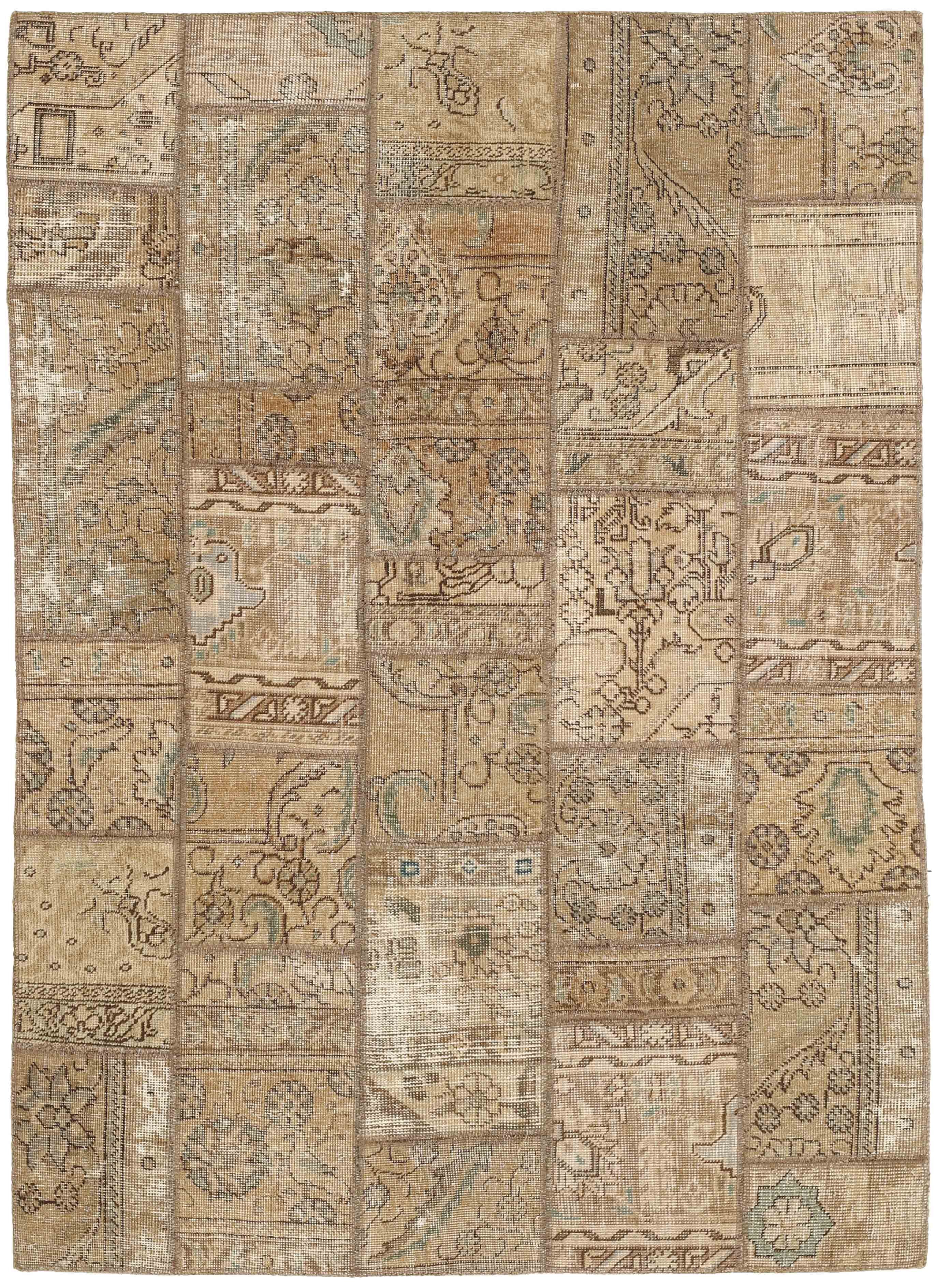 Vintage Royal Persian Hand - crafted Patchwork Rugs | 142 cm x 200 cm Antique Style