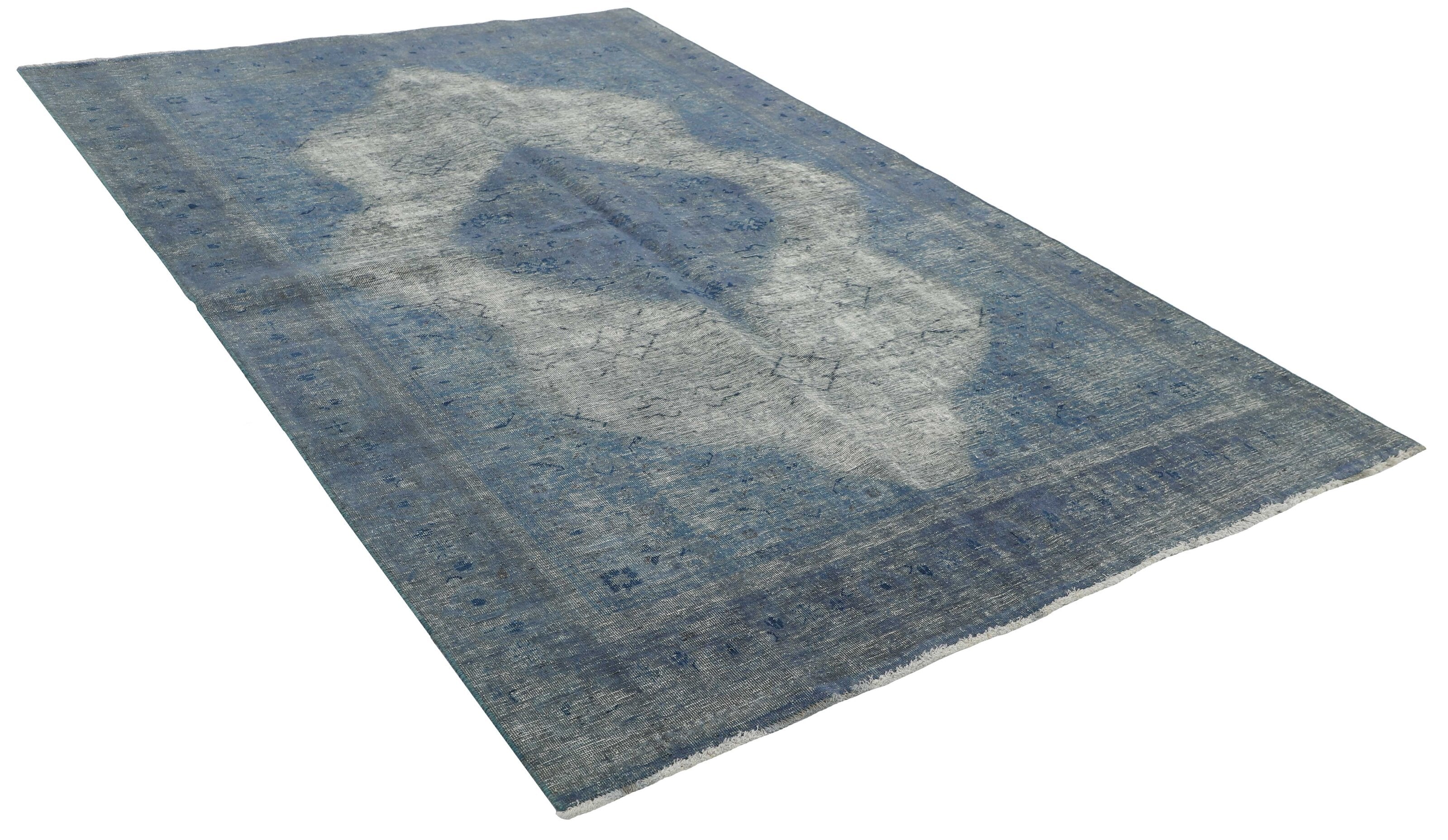 Antique Persian Hand-Knotted Vintage Rugs in Stonewashed, Recoloured Finishes - 190 cm x 301 cm
