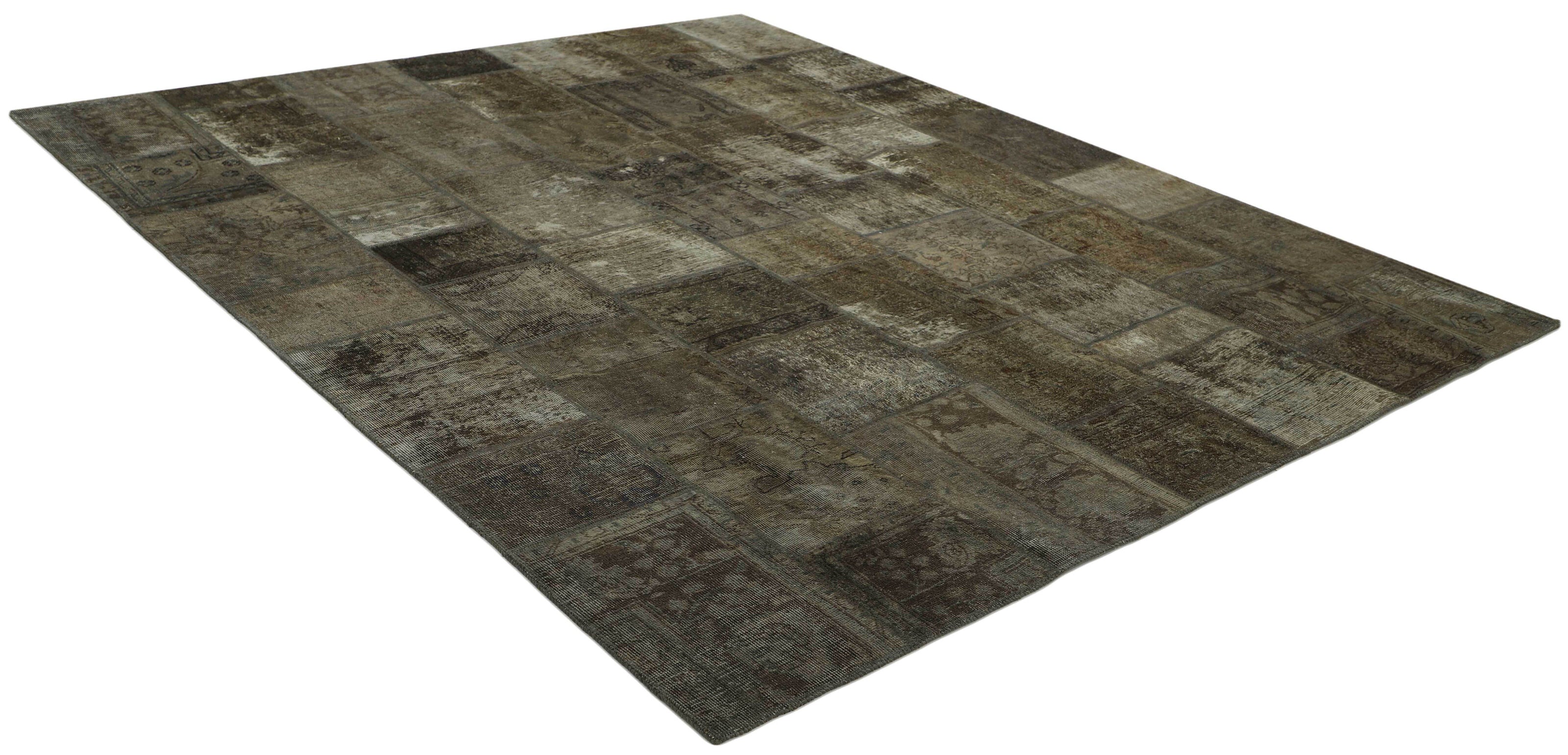 Antique Persian Handmade Vintage Royal Patchwork Rugs, 253 cm x 307 cm