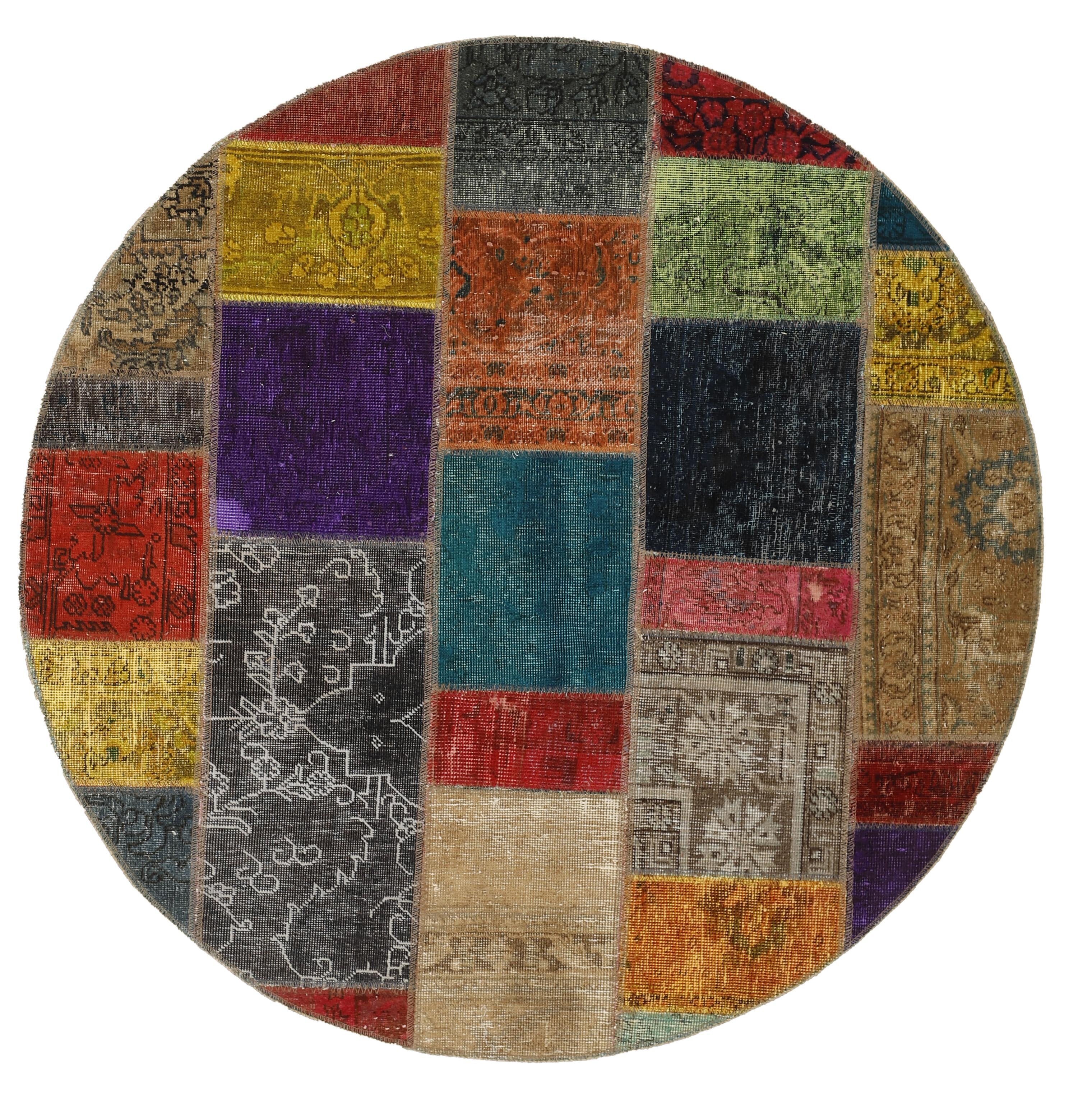 150 cm x 150 cm Vintage Persian Royal Patchwork Handmade Rugs