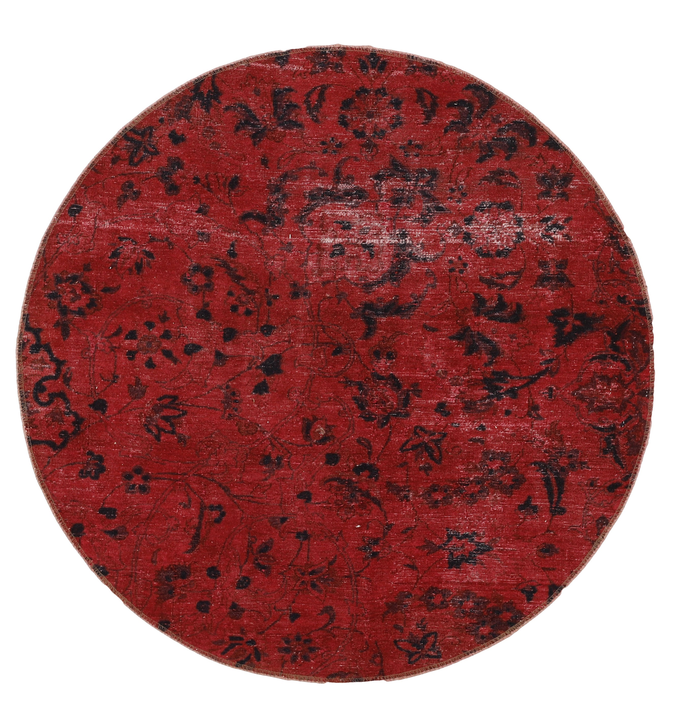 Antique Persian Hand - Knotted Vintage Royal Collection Rugs with Stonewashed and Recoloured Finishes, Measuring 120 cm x 120 cm